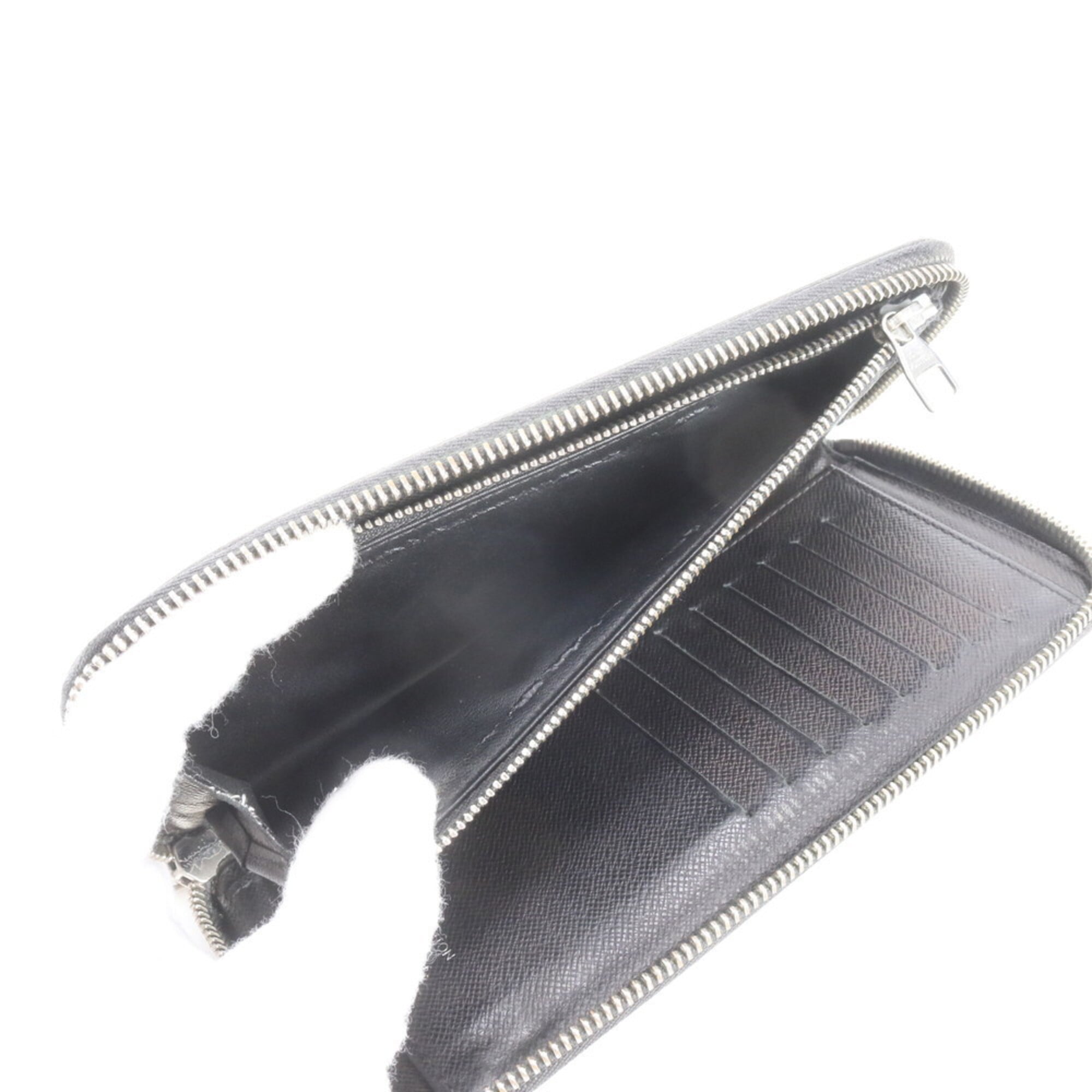 Louis Vuitton Black Leather Coated Canvas Long Wallet (Bi-Fold) (Pre-Owned)