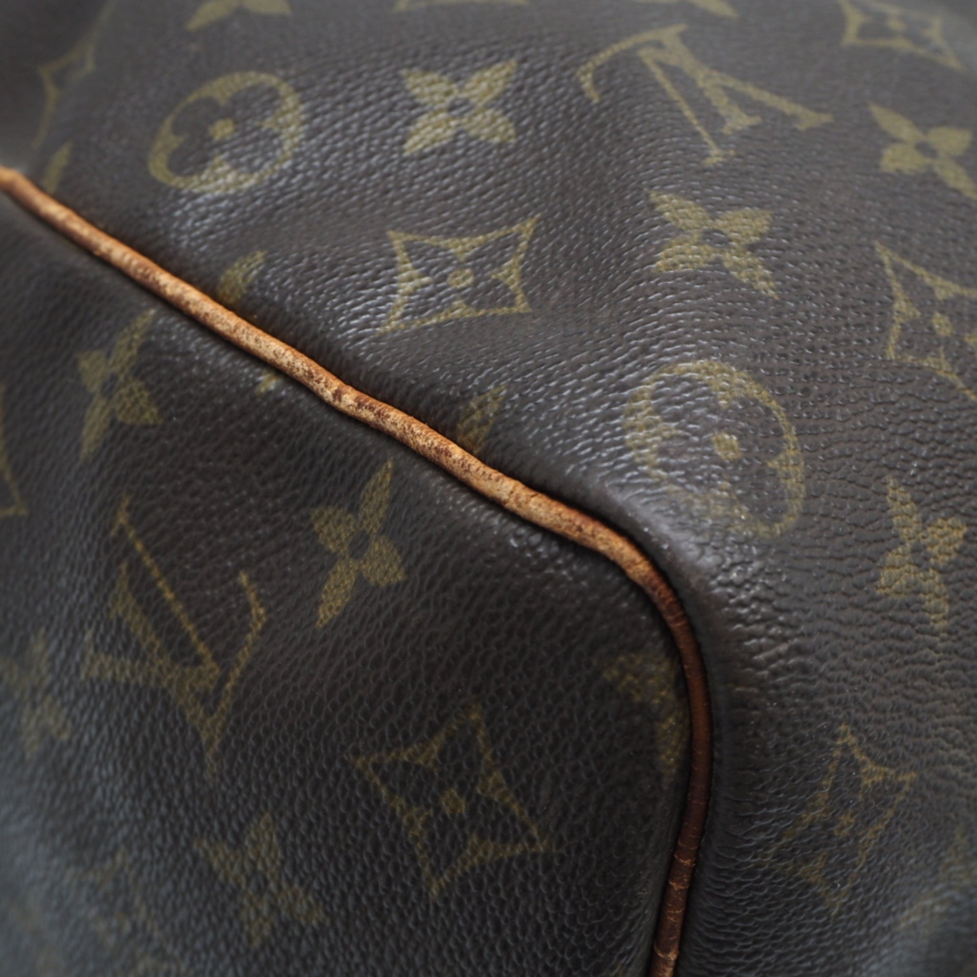 Louis Vuitton Monogram Brown Coated Canvas Leather Boston Bag (Pre-Owned)