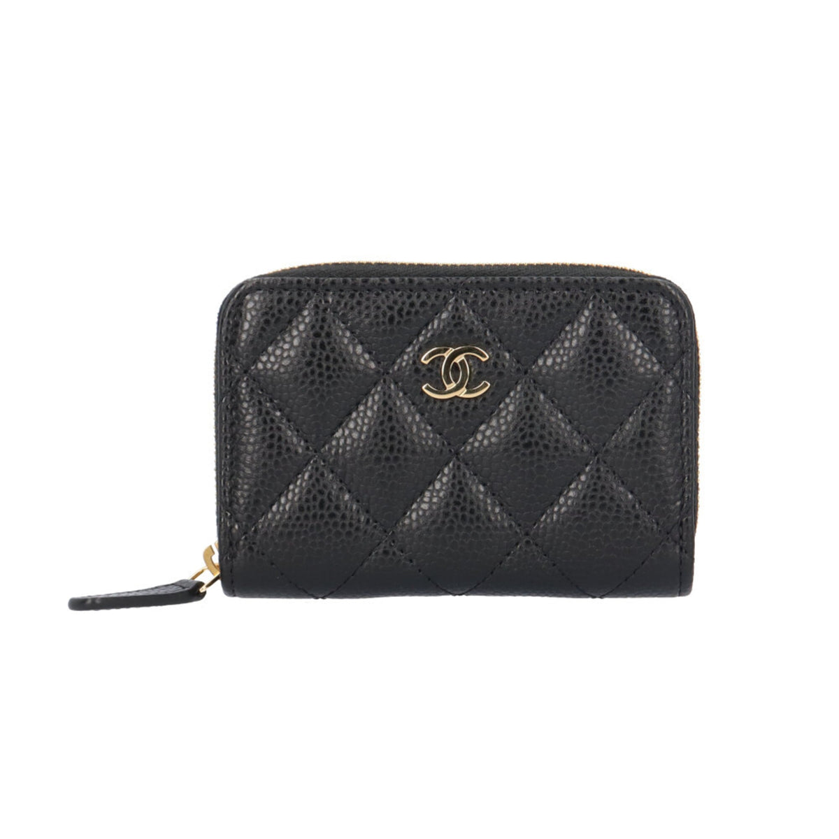 Chanel Black Grained Calfskin Coin Purse/Coin Case (Pre-Owned)