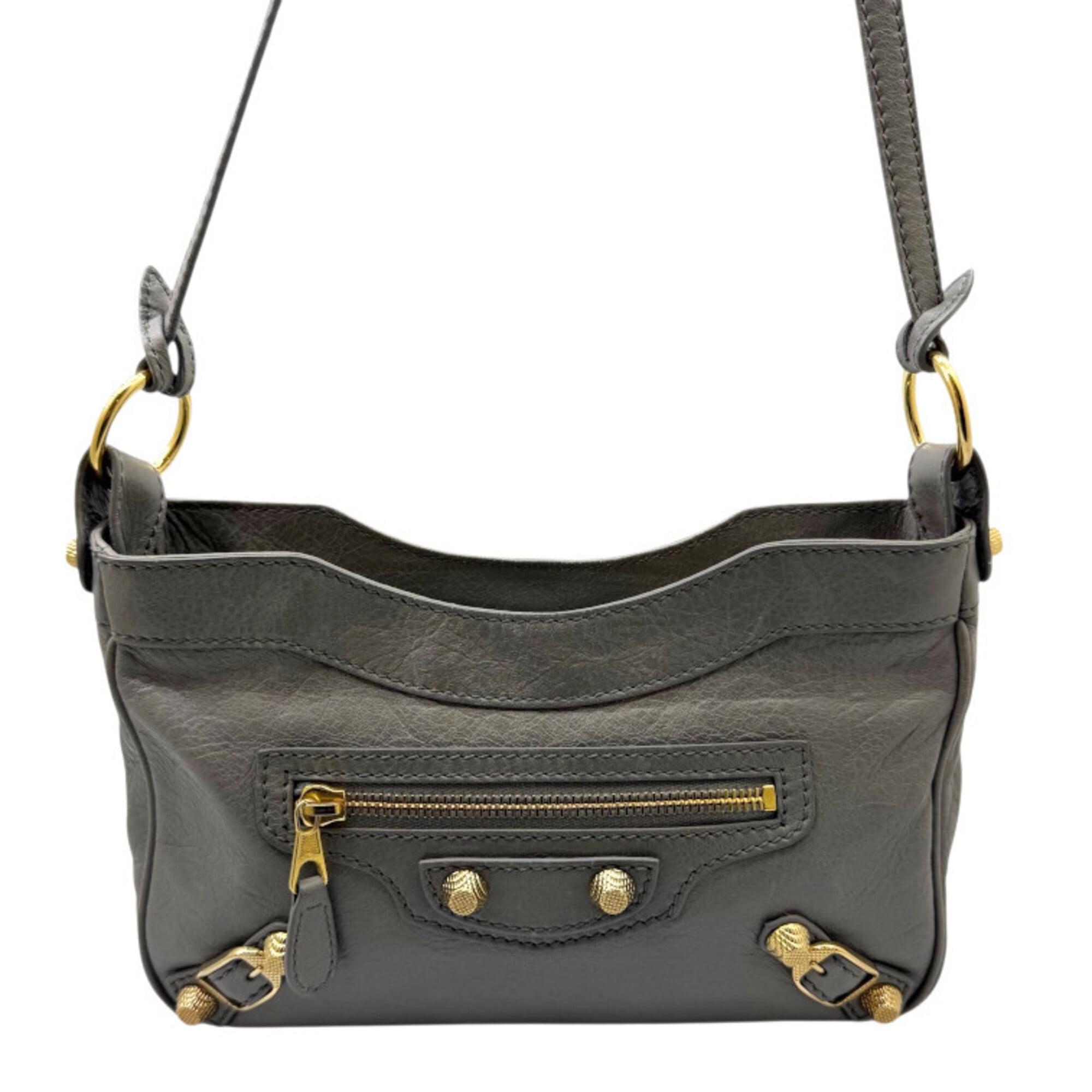 Balenciaga Gray Leather Shoulder Bag (Pre-Owned)