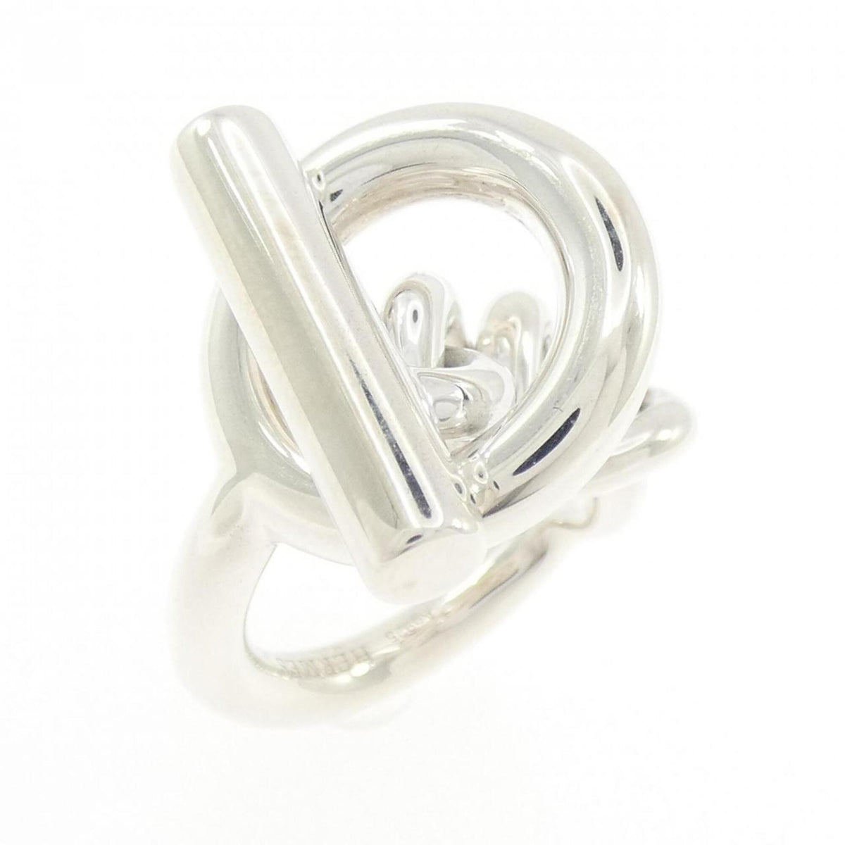 Hermes Silver Silver 925 Band Ring (Pre-Owned)