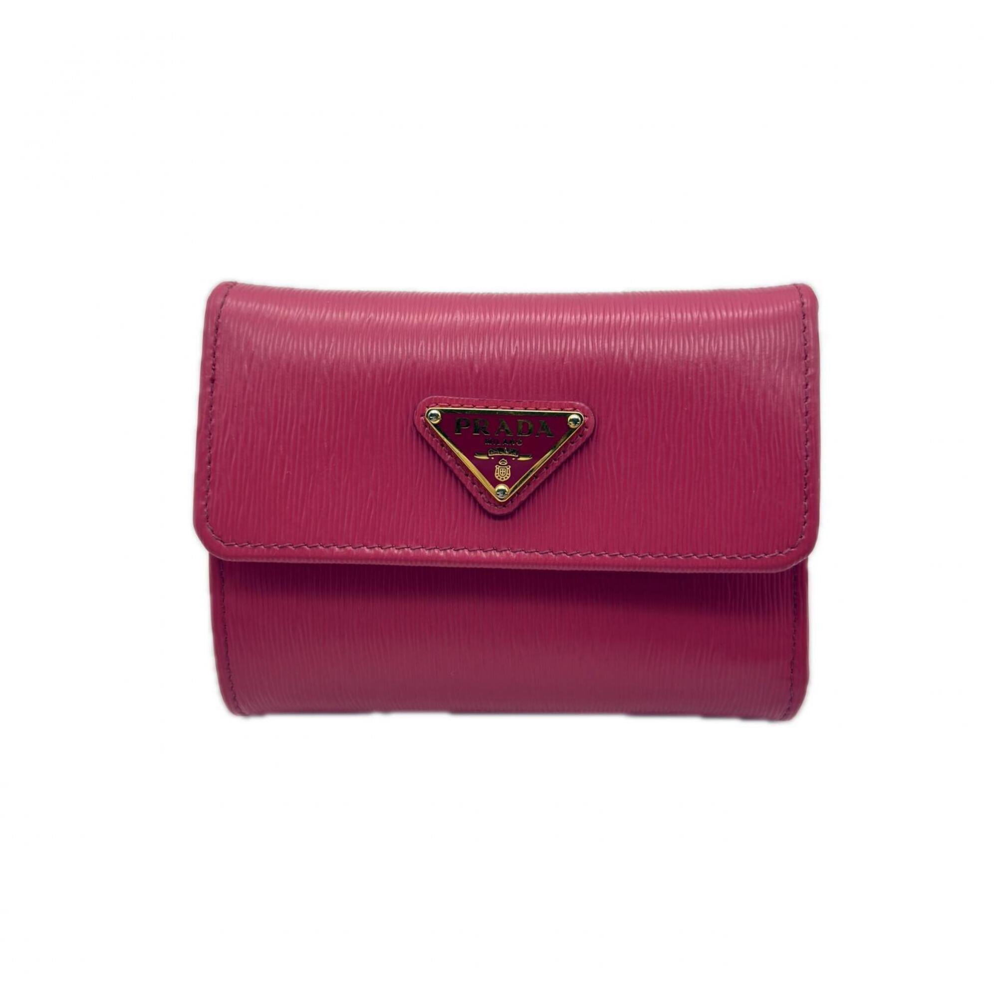 Prada Pink Leather Wallet (Tri-Fold) (Pre-Owned)
