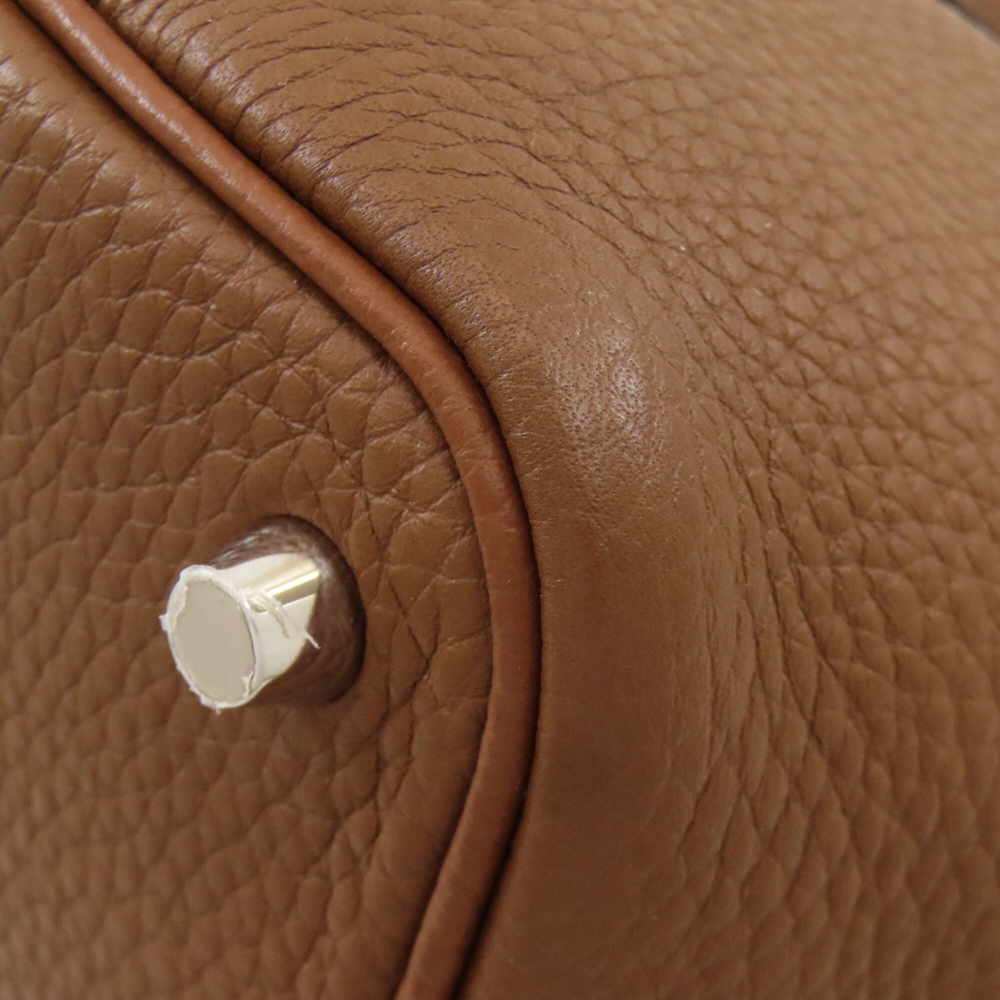 Hermes Brown Taurillon Clemence Leather Handbag (Pre-Owned)