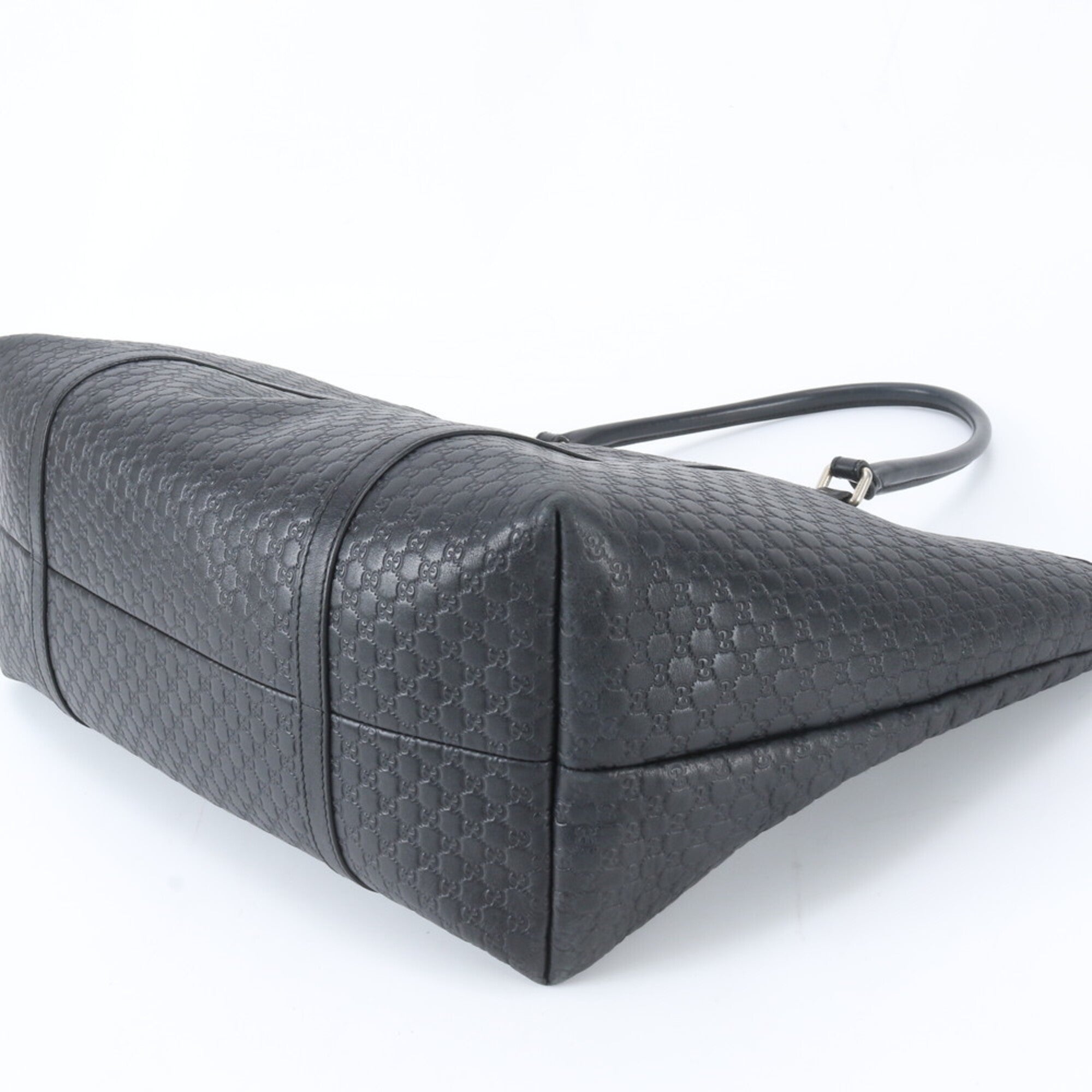 Gucci Microguccissima Black Leather Shoulder Bag Tote Bag (Pre-Owned)