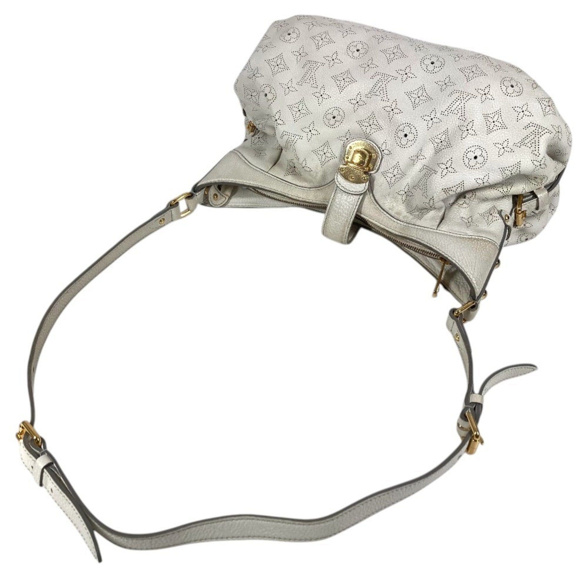 Louis Vuitton White Monogram Mahina Leather Leather Pochette Shoulder Bag (Pre-Owned)