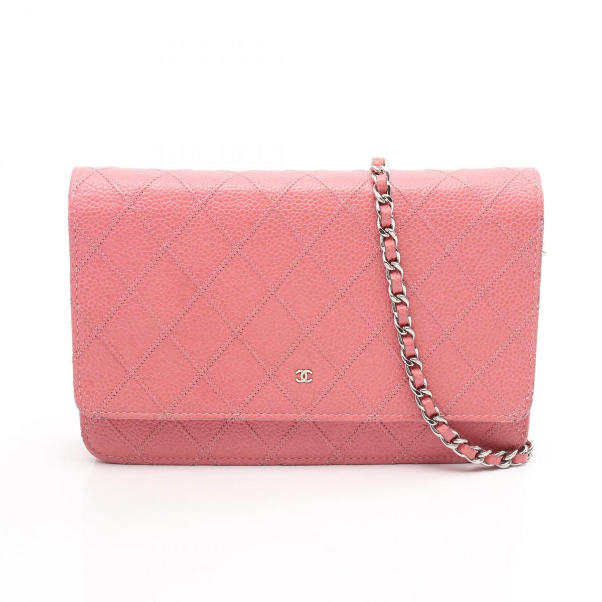 Chanel Pink Grained Calfskin Handbag Shoulder Bag (Pre-Owned)