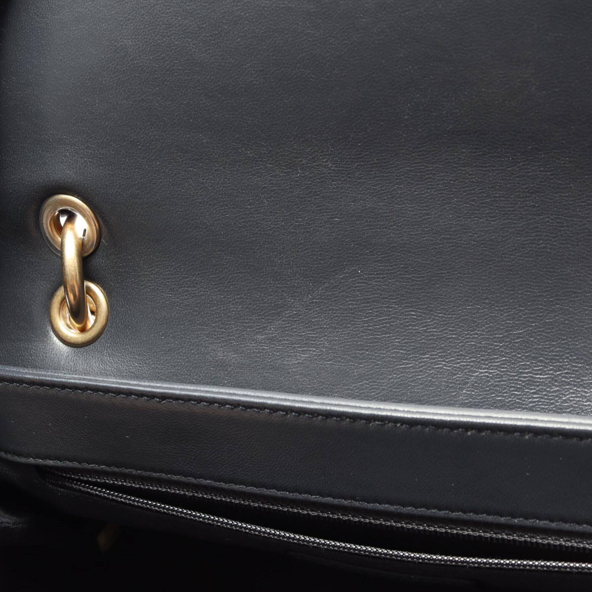 Chanel Navy Leather Handbag Shoulder Bag (Pre-Owned)