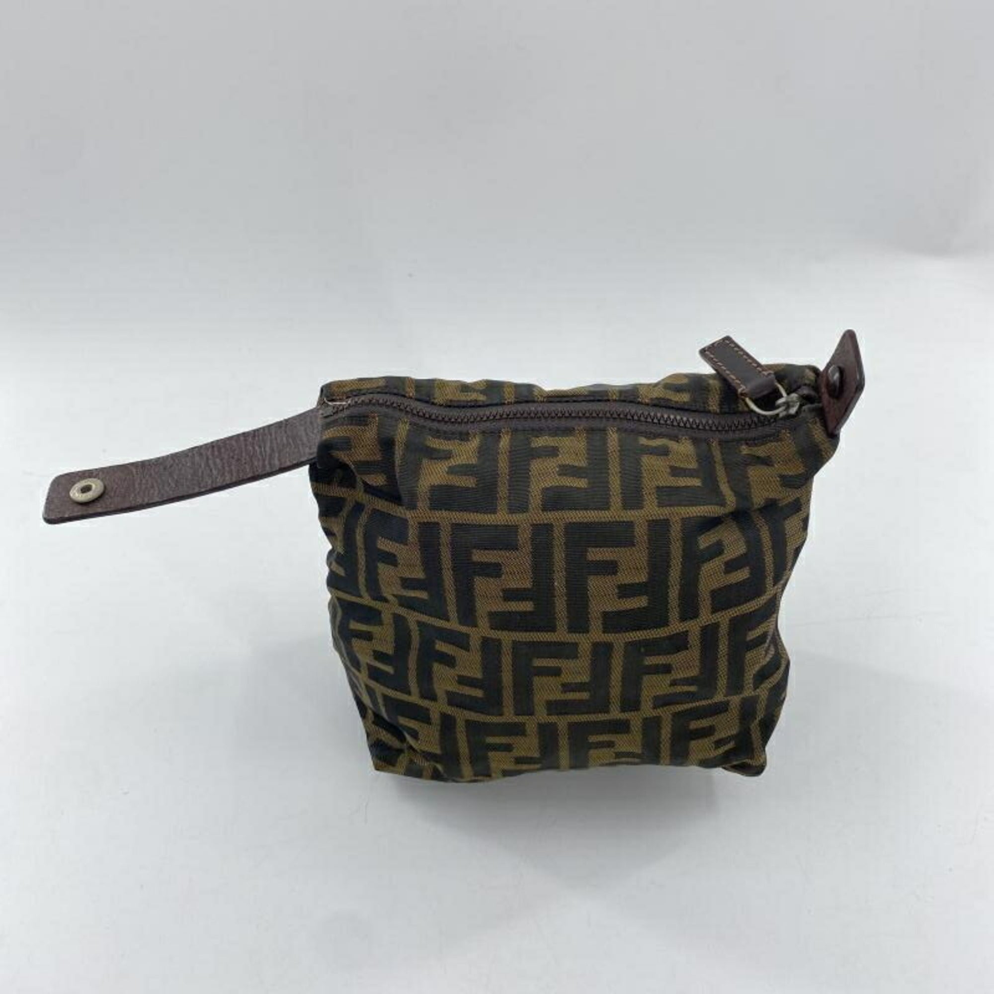 Fendi Zucca Brown Handbag Pouch (Pre-Owned)