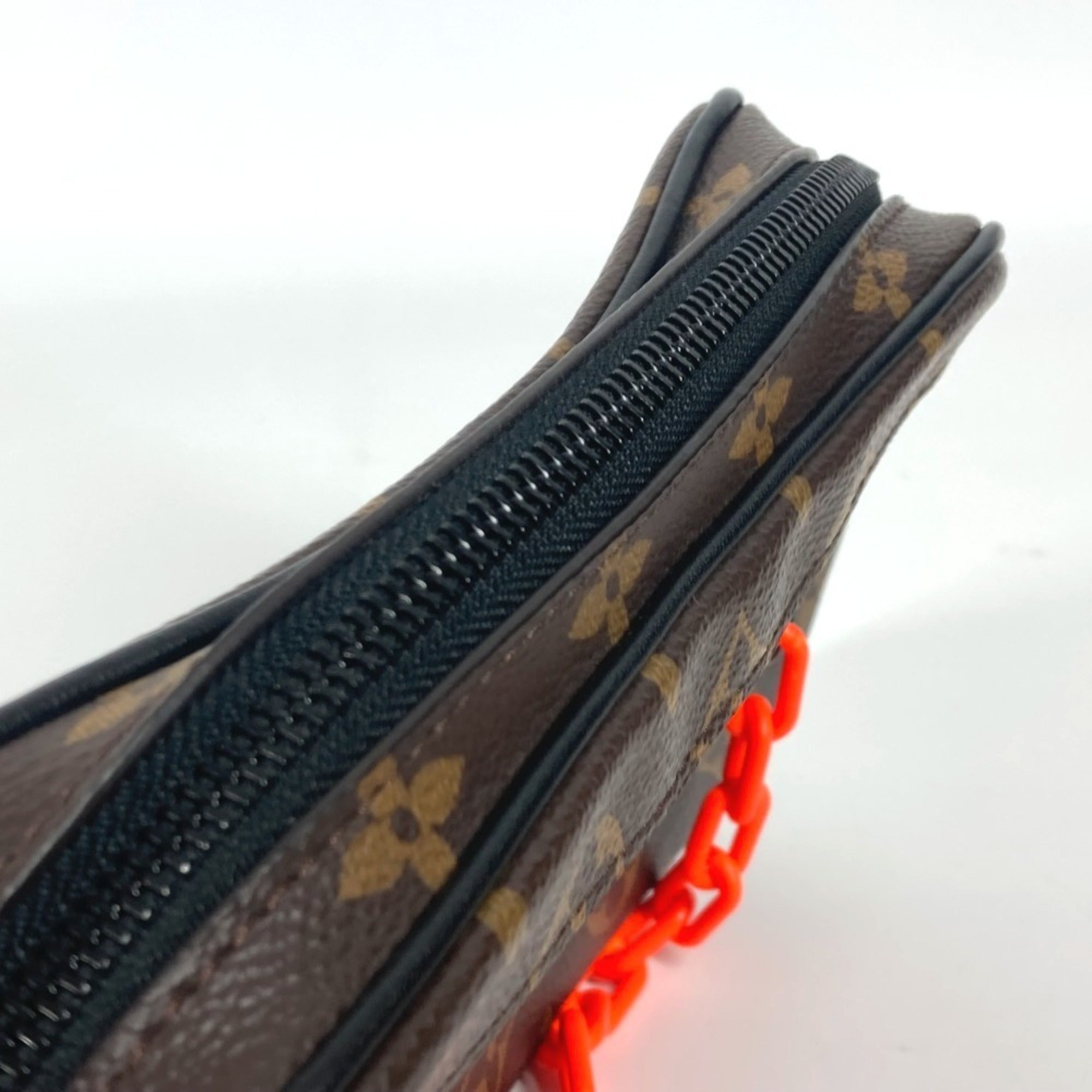 Louis Vuitton Black Brown Orange Monogram Clutch Bag Pochette Pouch (Pre-Owned)