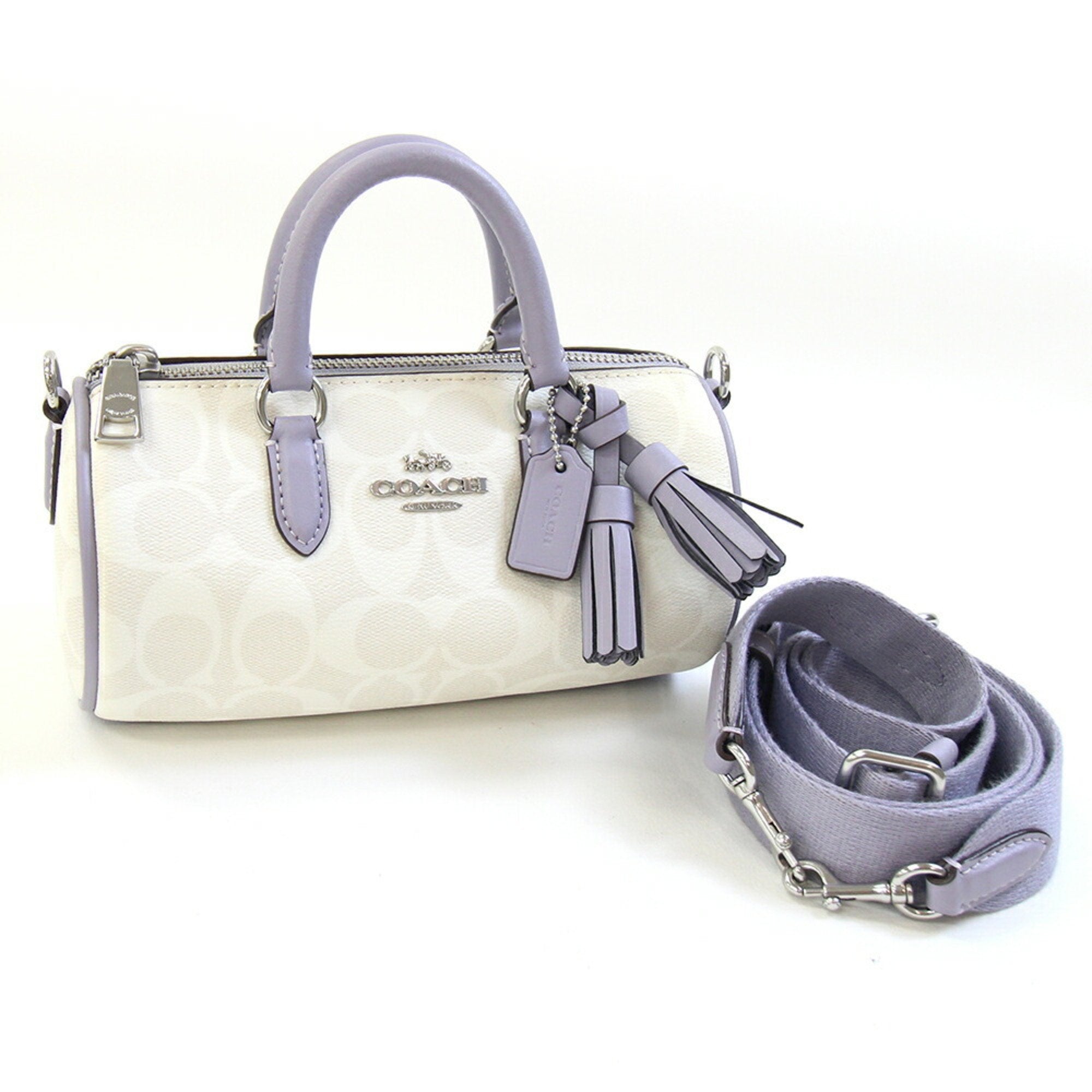 Coach Signature Off-White Pvc Leather Handbag (Pre-Owned)