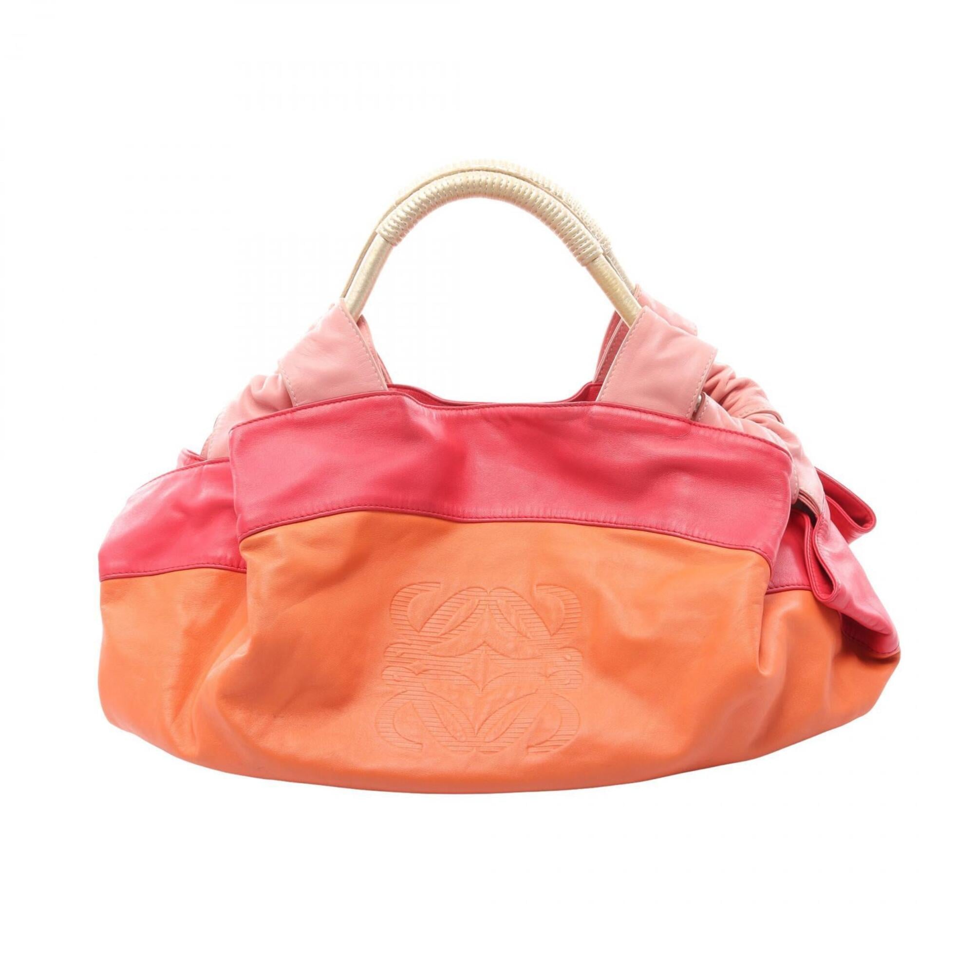 Loewe Orange Pink Leather Handbag (Pre-Owned)
