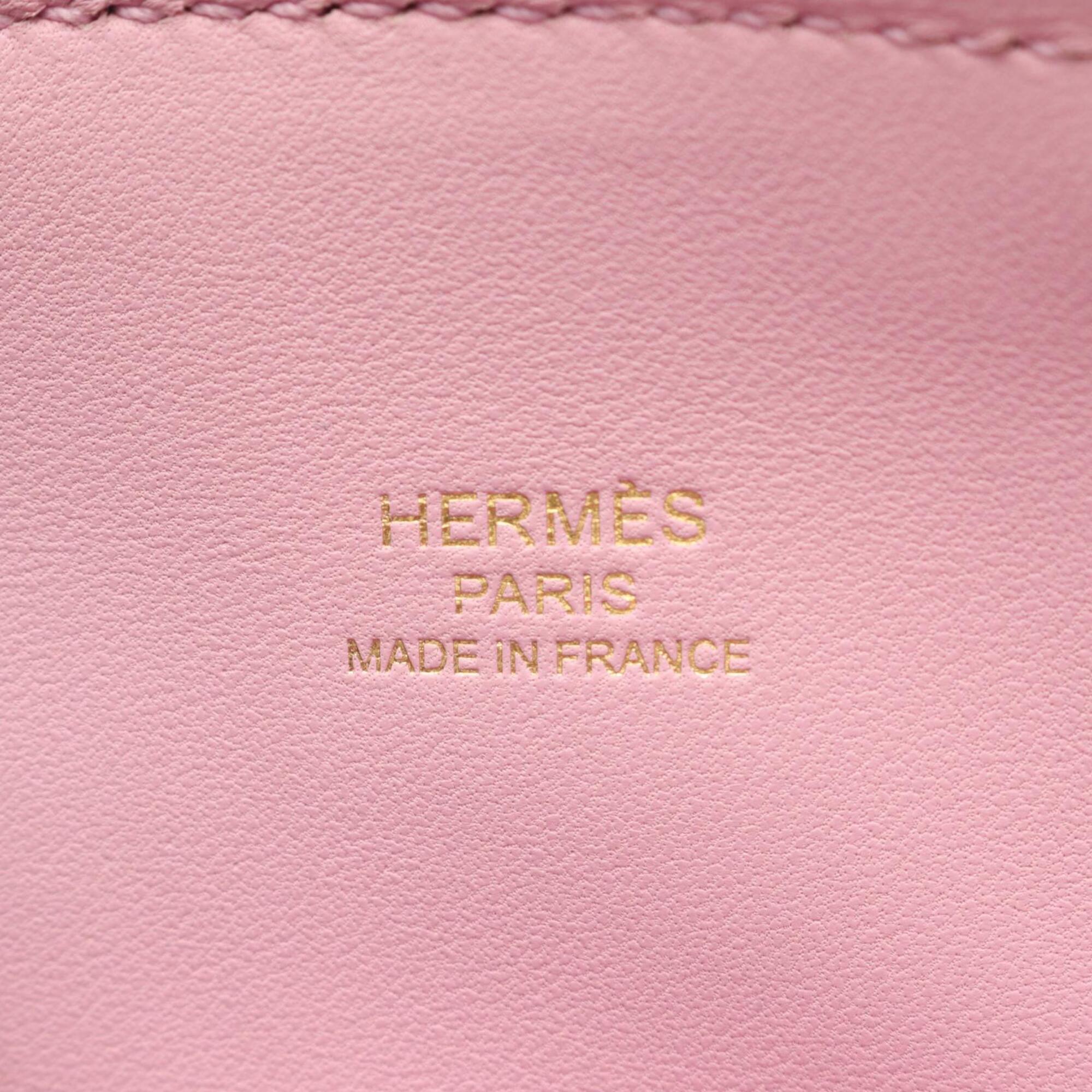 Hermes Brown Pink Evercalf Leather Leather Handbag (Pre-Owned)
