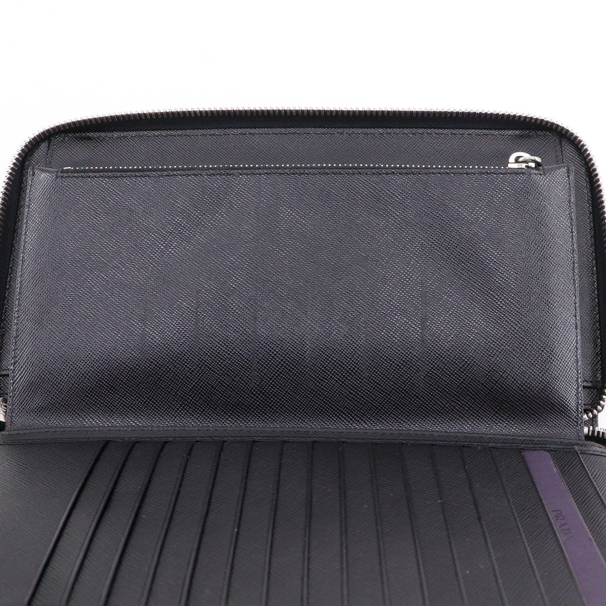 Prada Saffiano Black Saffiano Long Wallet (Bi-Fold) (Pre-Owned)