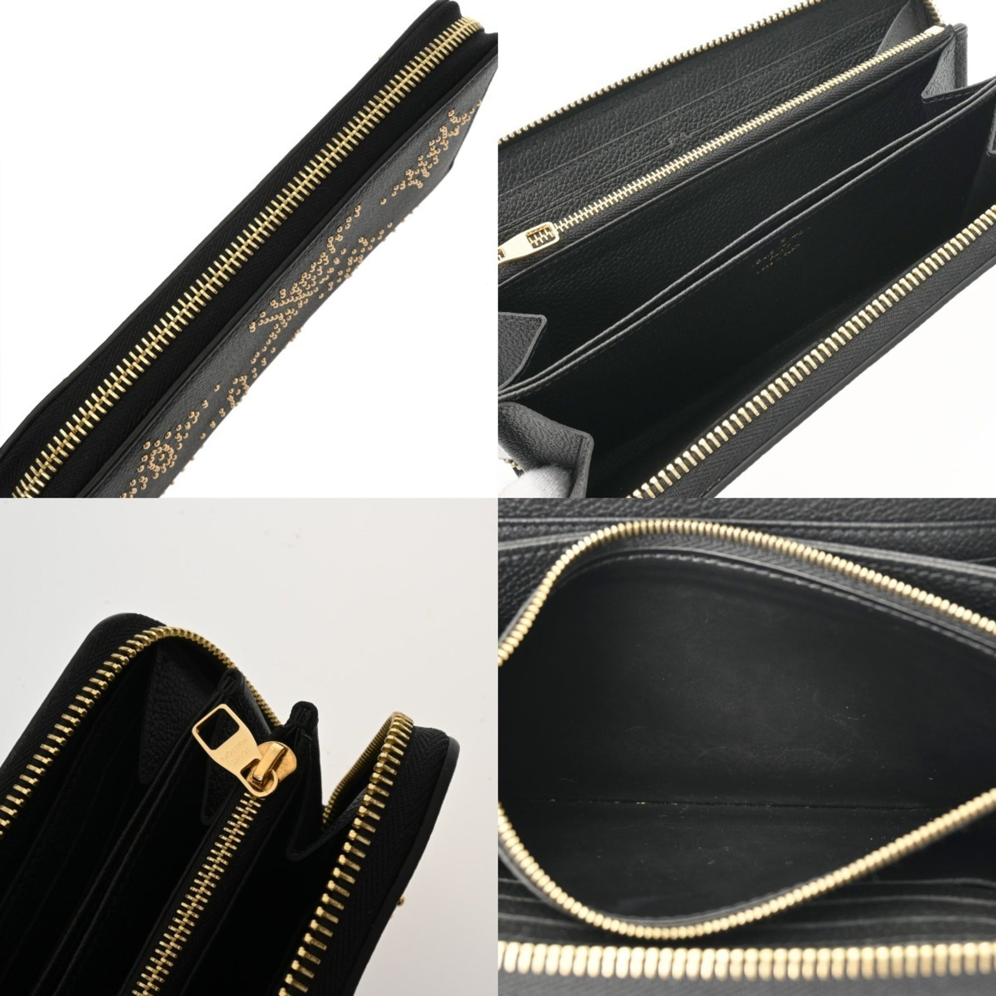 Louis Vuitton Noir Leather Long Wallet (Bi-Fold) (Pre-Owned)