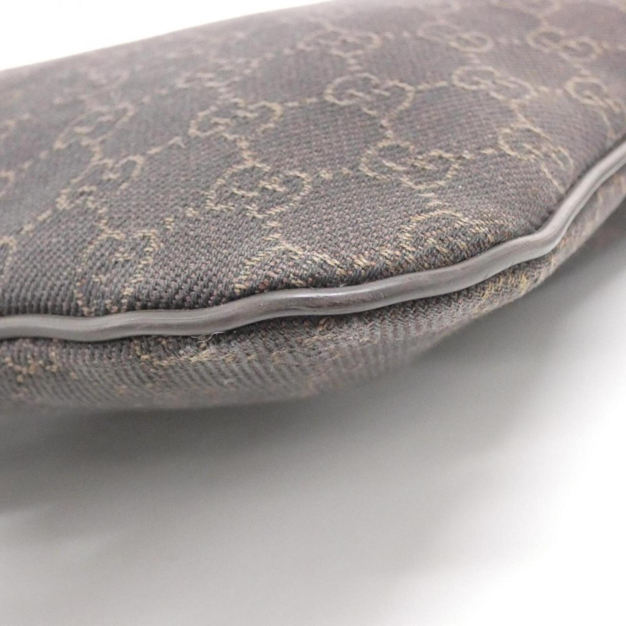 Gucci Dark Brown Denim Shoulder Bag (Pre-Owned)