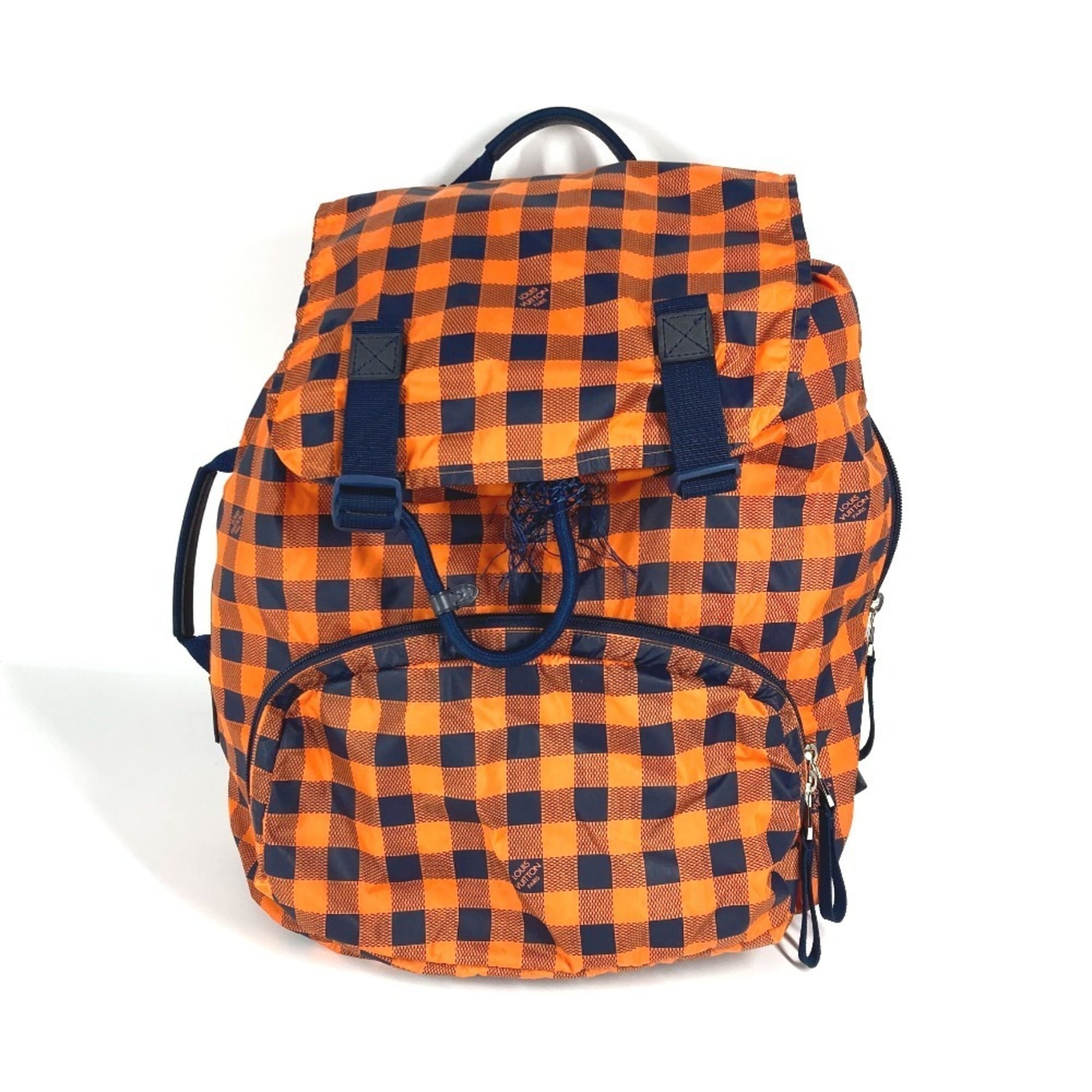 Louis Vuitton Damier Canvas Navy Orange Nylon Backpack (Pre-Owned)
