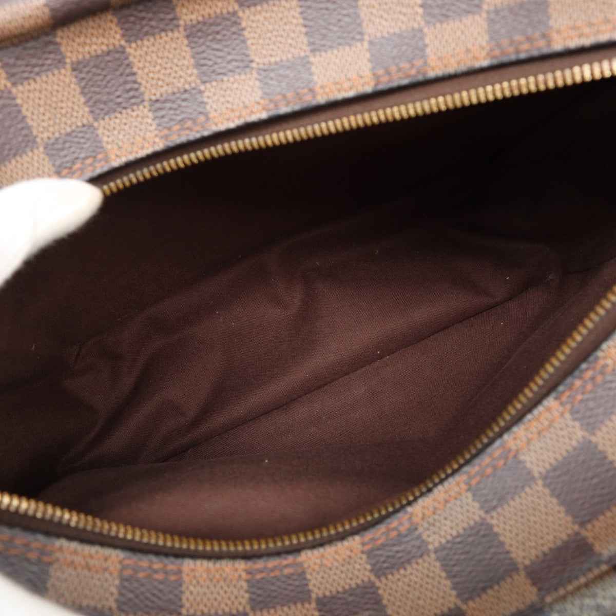 Louis Vuitton Beige Brown Damier Canvas Coated Canvas Leather Shoulder Bag (Pre-Owned)