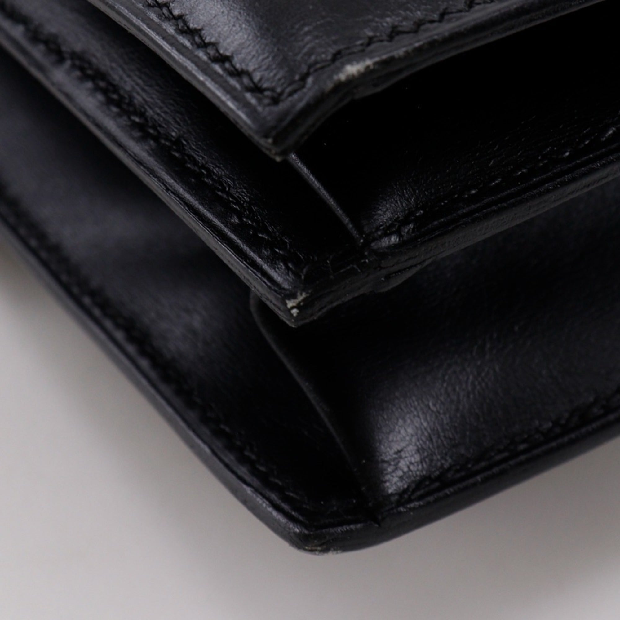 Hermes Black Box Calf Leather Handbag (Pre-Owned)