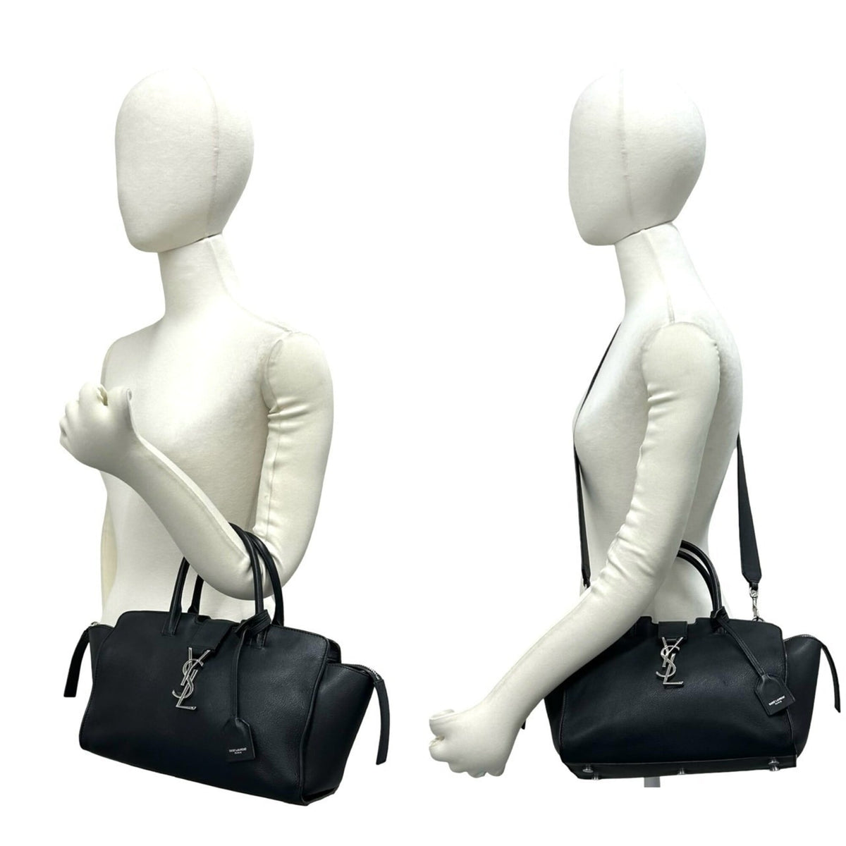 Saint Laurent Black Leather Handbag Shoulder Bag (Pre-Owned)