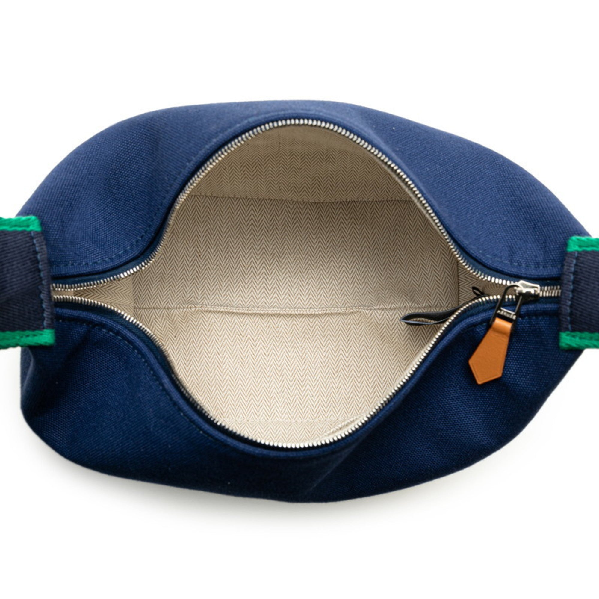 Hermes Blue Marine Navy Toile H Handbag Pouch (Pre-Owned)