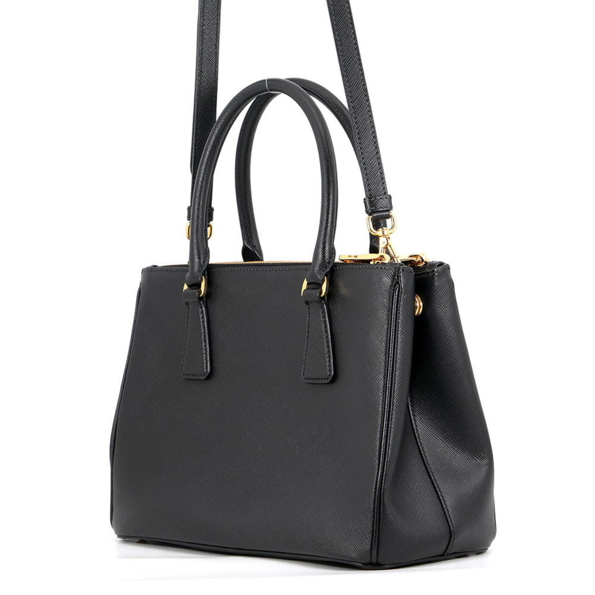 Prada Saffiano Black Saffiano Handbag Shoulder Bag (Pre-Owned)