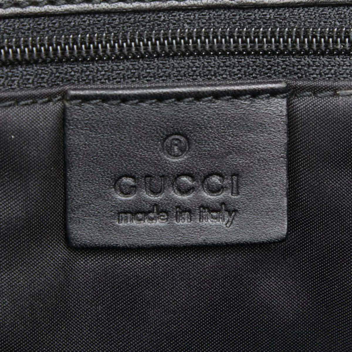 Gucci Black Canvas Leather Handbag Tote Bag (Pre-Owned)