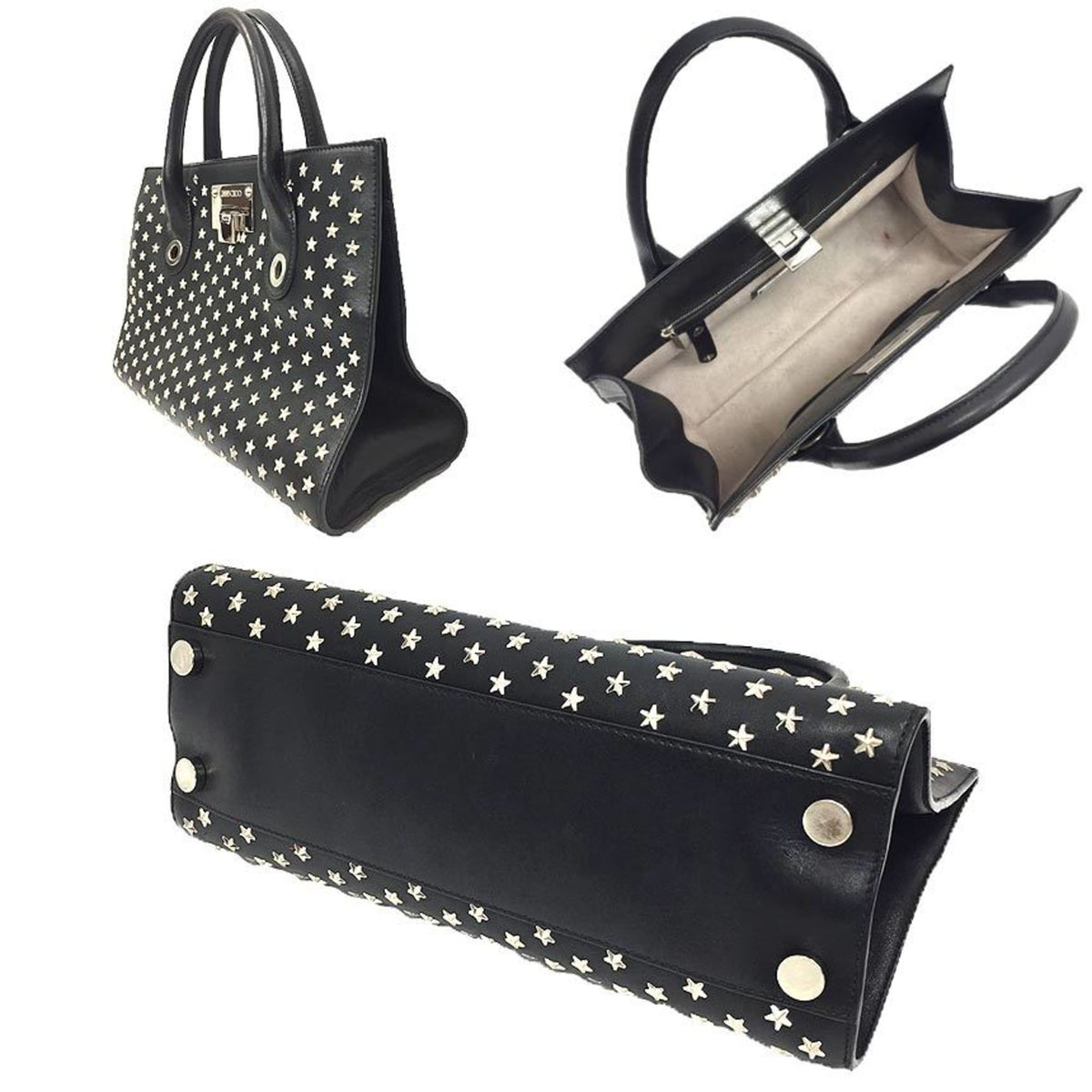 Jimmy Choo Black Leather Tote Bag (Pre-Owned)