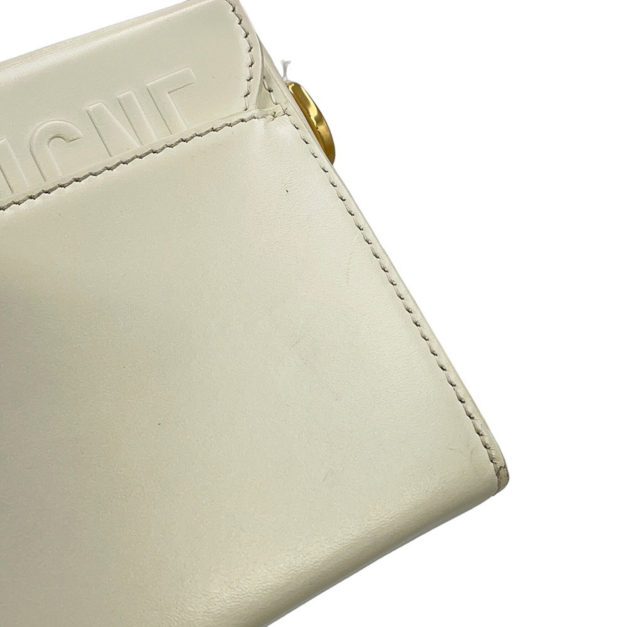 Christian Dior White Leather Handbag Shoulder Bag (Pre-Owned)