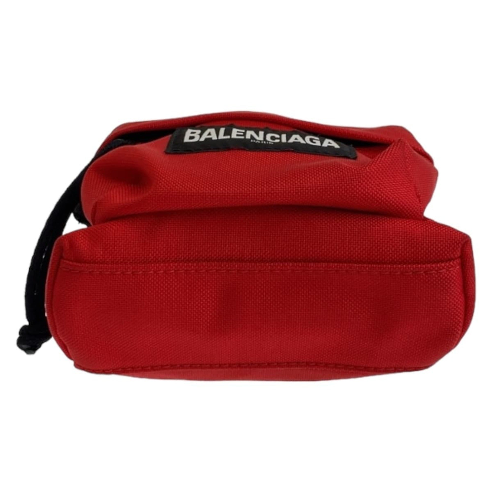 Balenciaga Black Red Color Nylon Pochette Shoulder Bag (Pre-Owned)