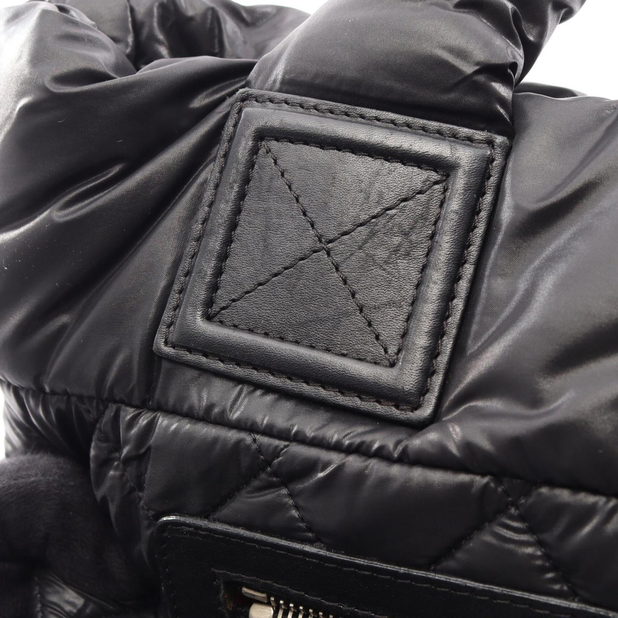 Chanel Black Nylon Leather Handbag Tote Bag (Pre-Owned)