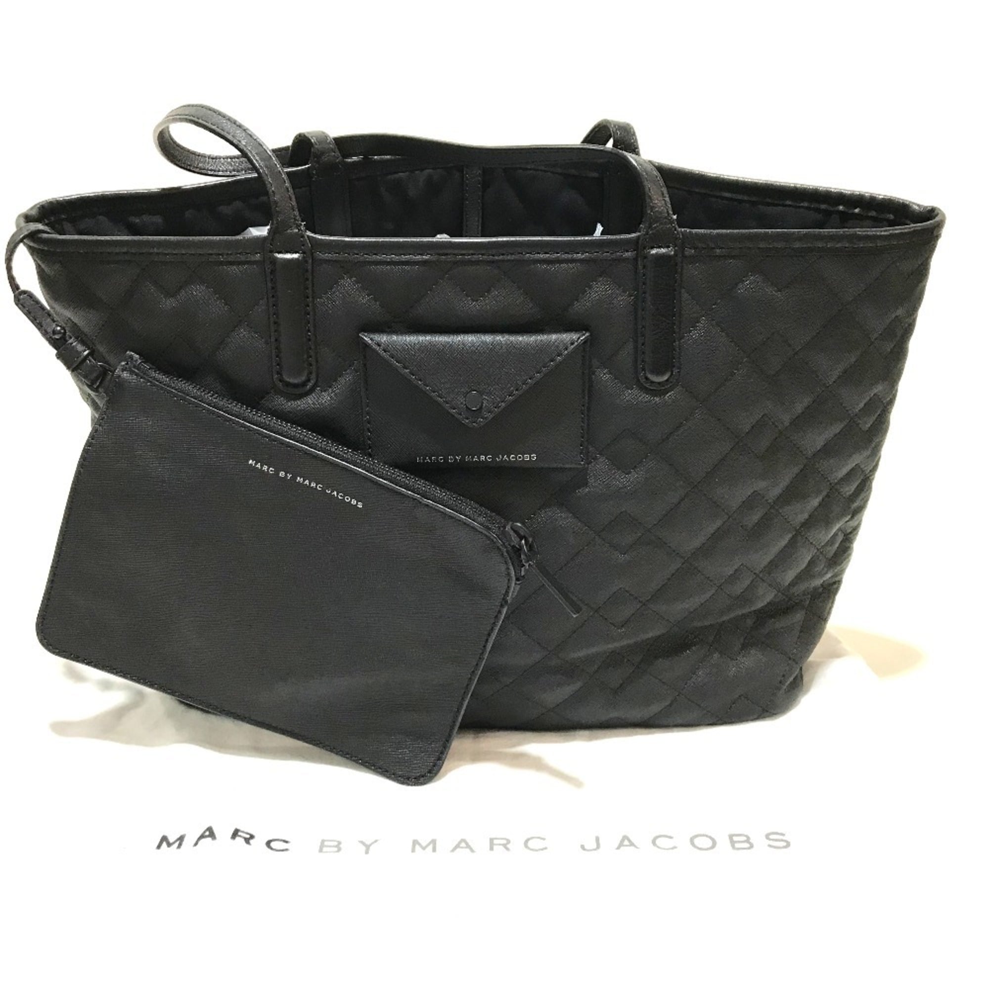 Marc By Marc Jacobs Black Pvc Leather Shoulder Bag Tote Bag (Pre-Owned)
