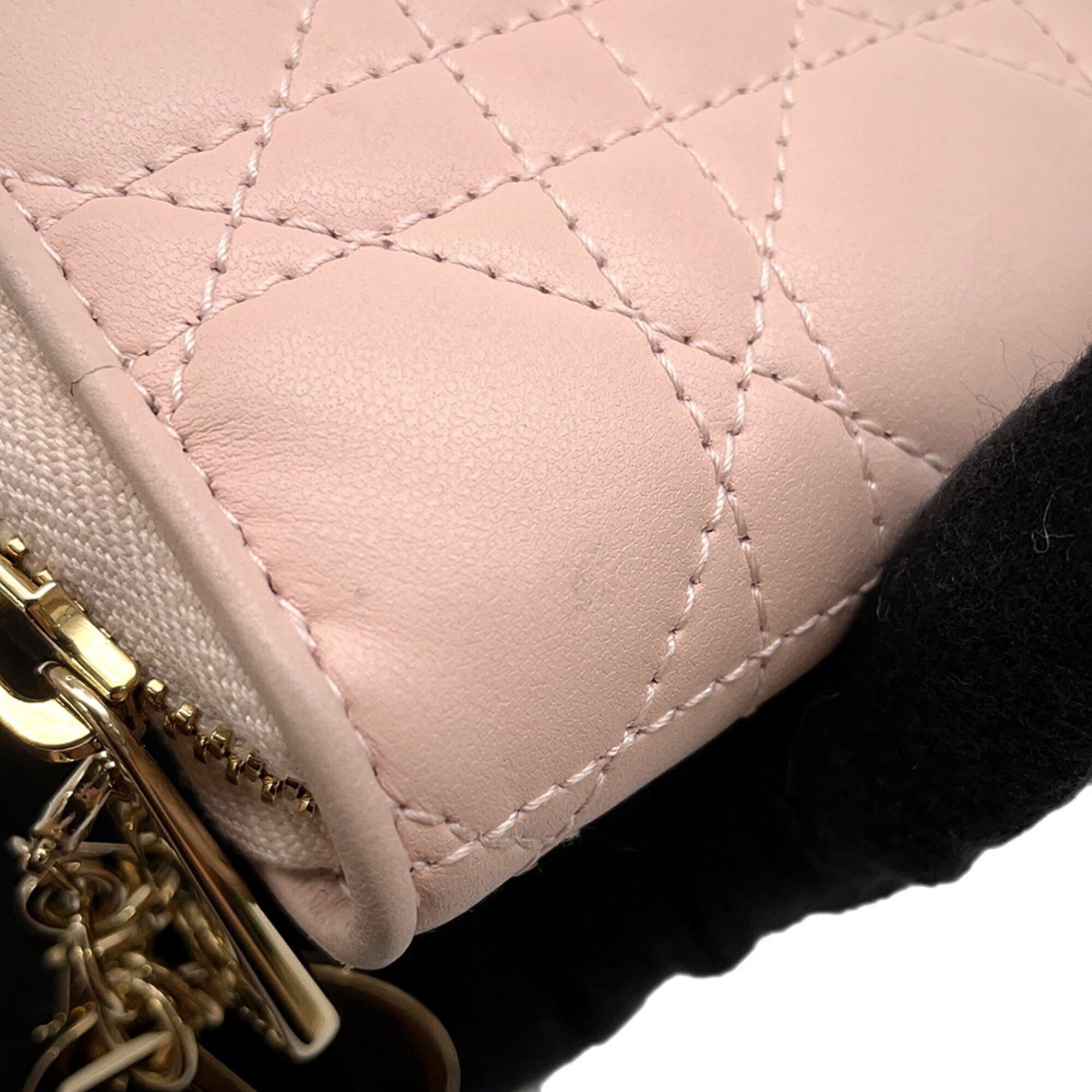 Christian Dior Pink Leather Long Wallet (Bi-Fold) (Pre-Owned)