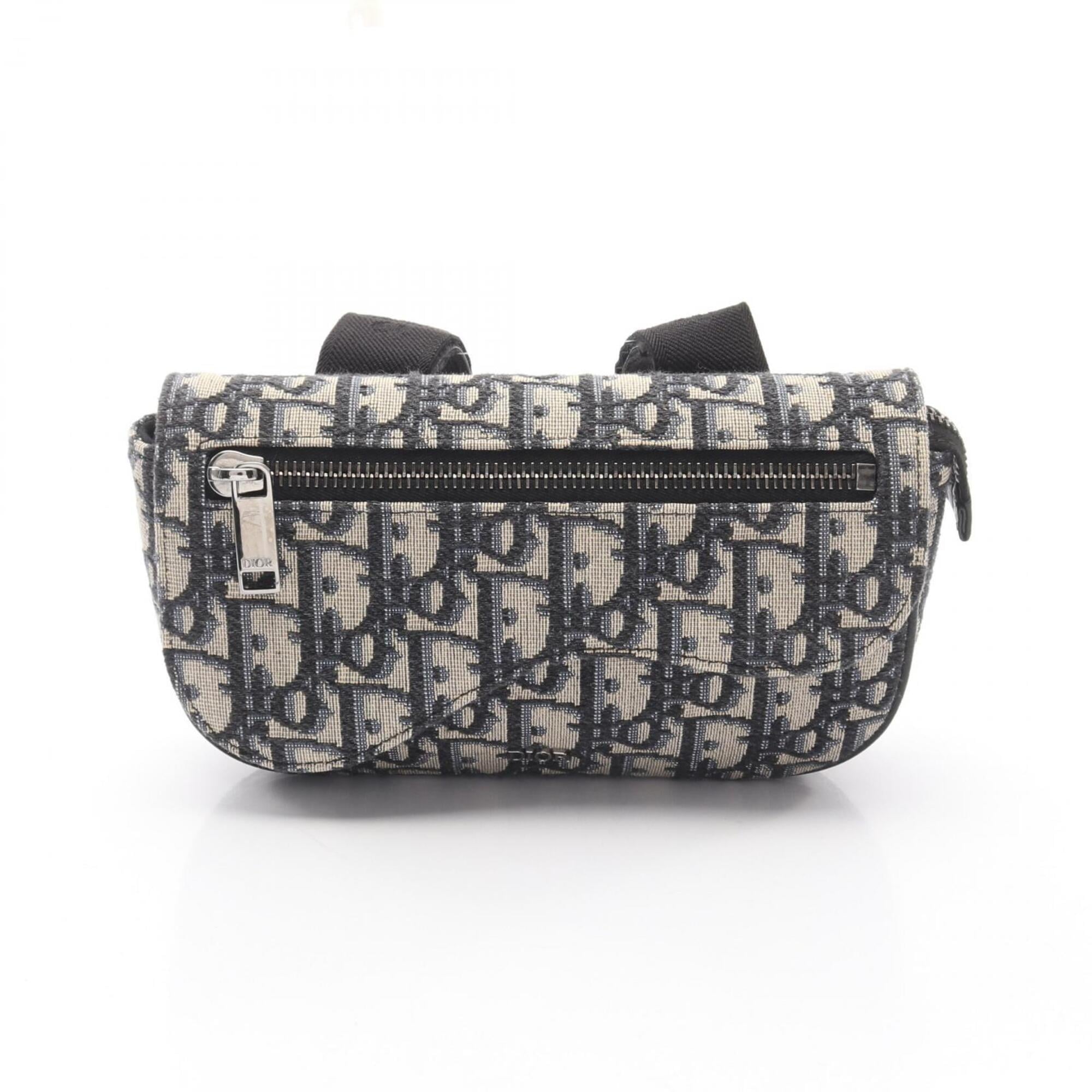 Christian Dior Beige Navy Canvas Clutch Bag Handbag Pouch (Pre-Owned)