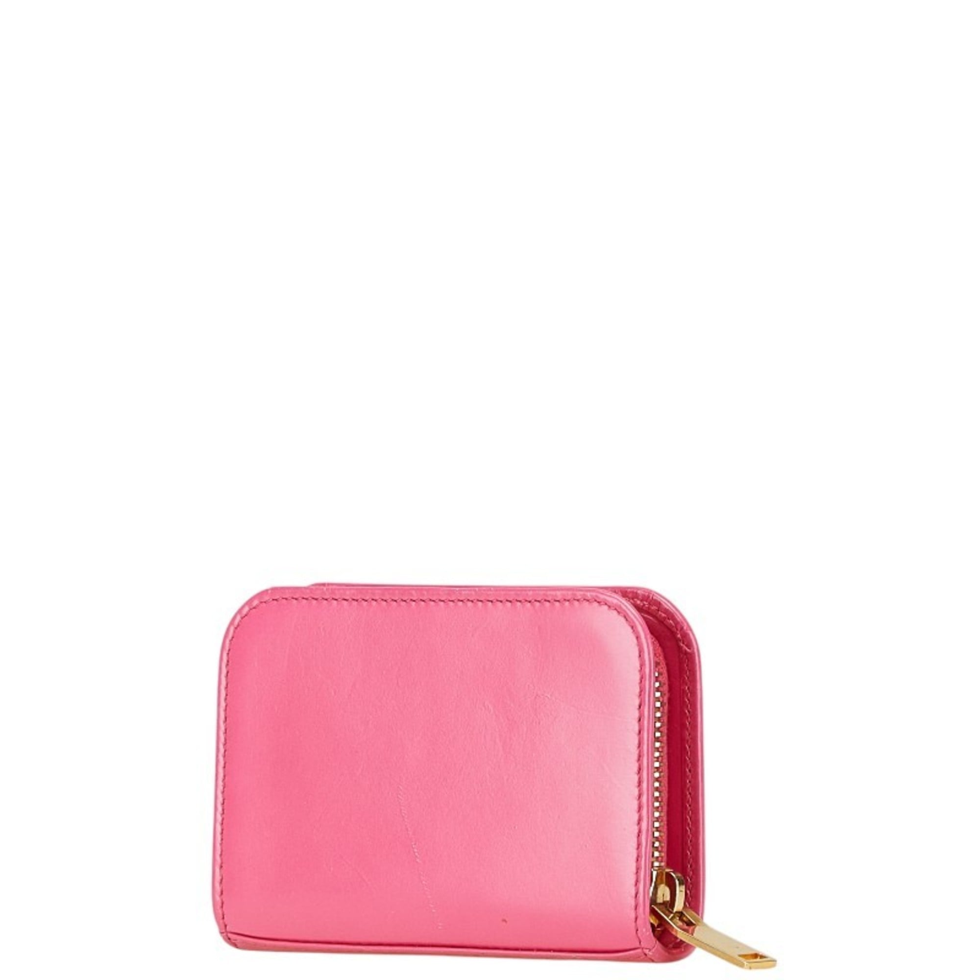 Saint Laurent Pink Leather Coin Purse/Coin Case (Pre-Owned)