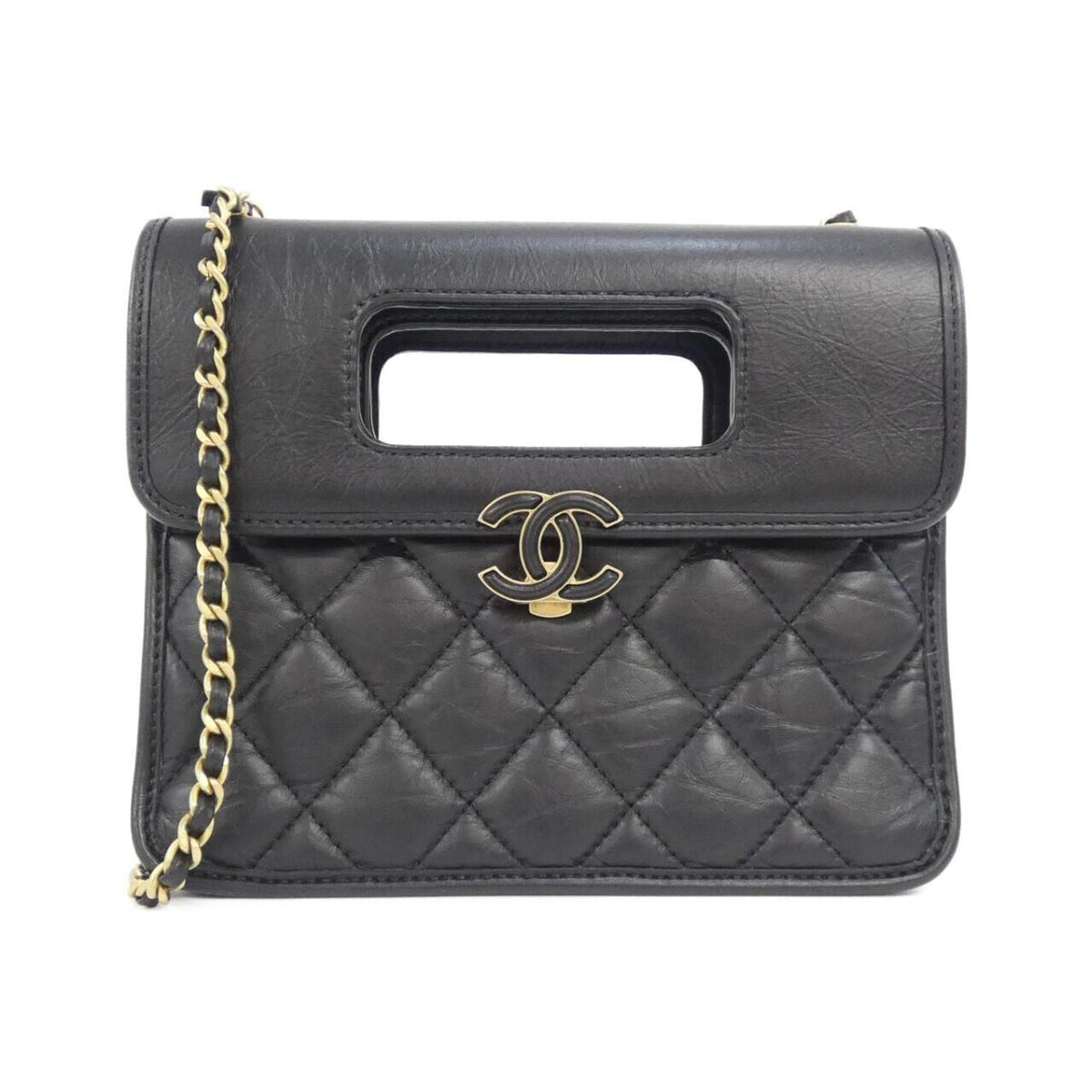 Chanel Black Leather Shoulder Bag (Pre-Owned)