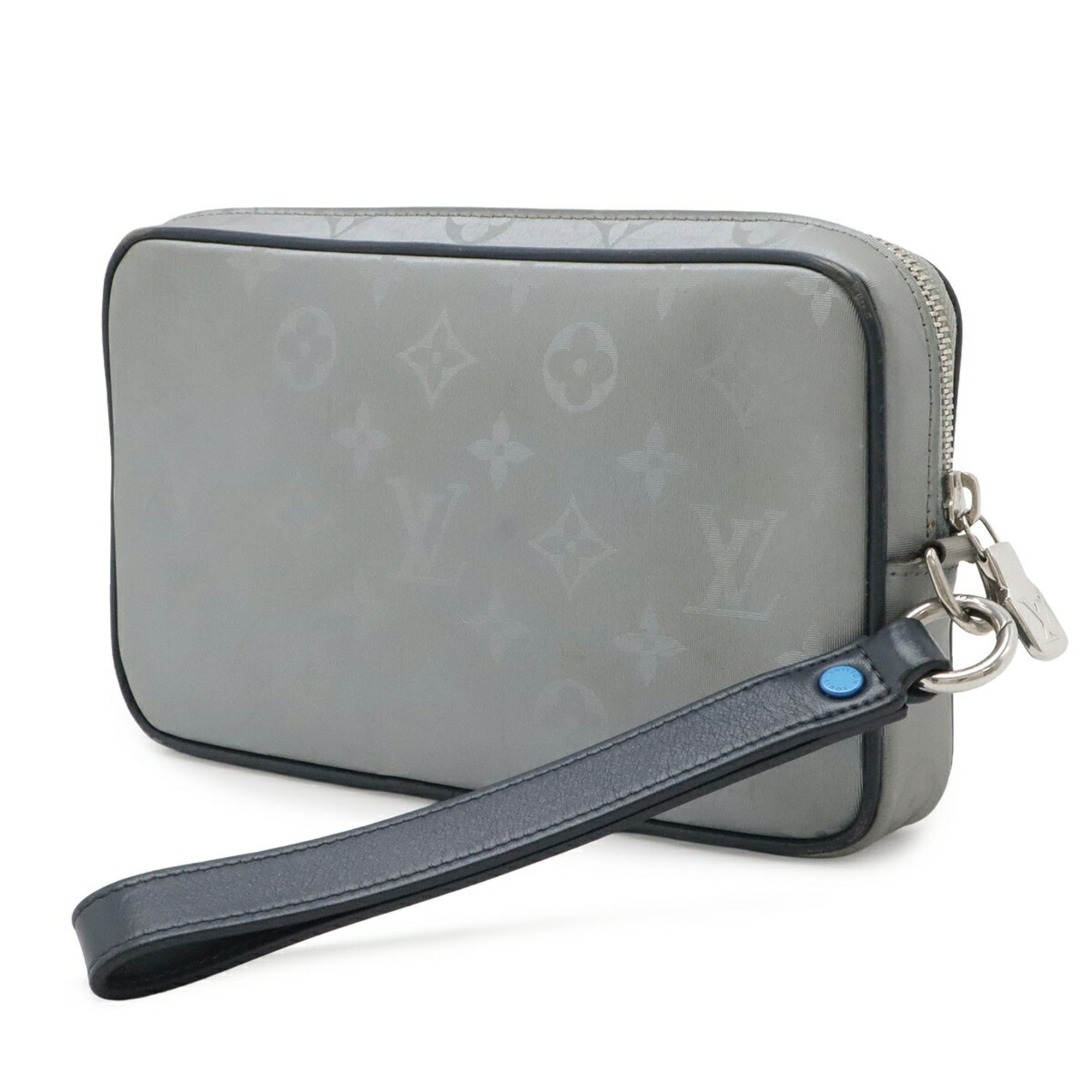 Louis Vuitton Monogram Navy Silver Monogram Clutch Bag (Pre-Owned)