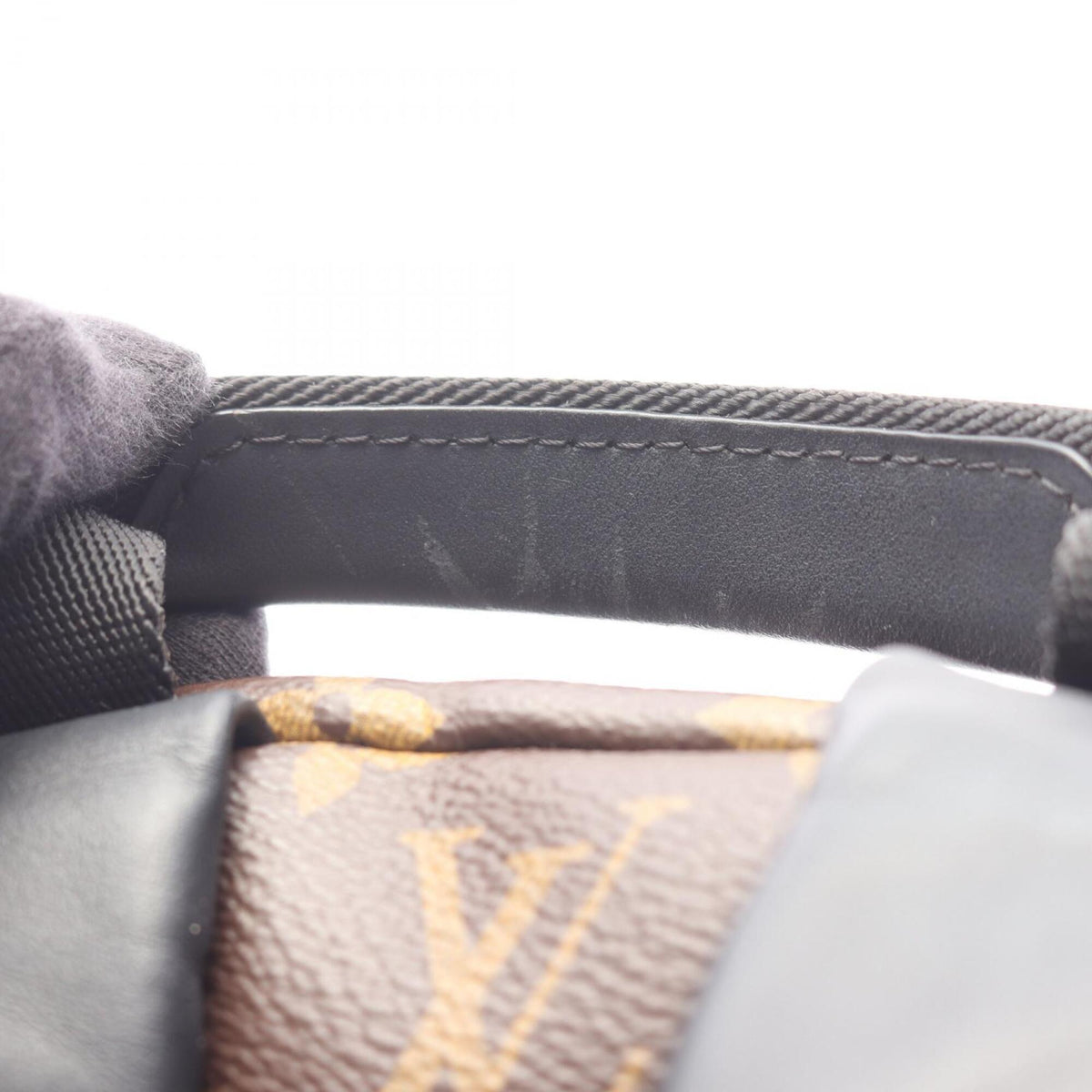 Louis Vuitton Black Brown Coated Canvas Leather Backpack Handbag (Pre-Owned)