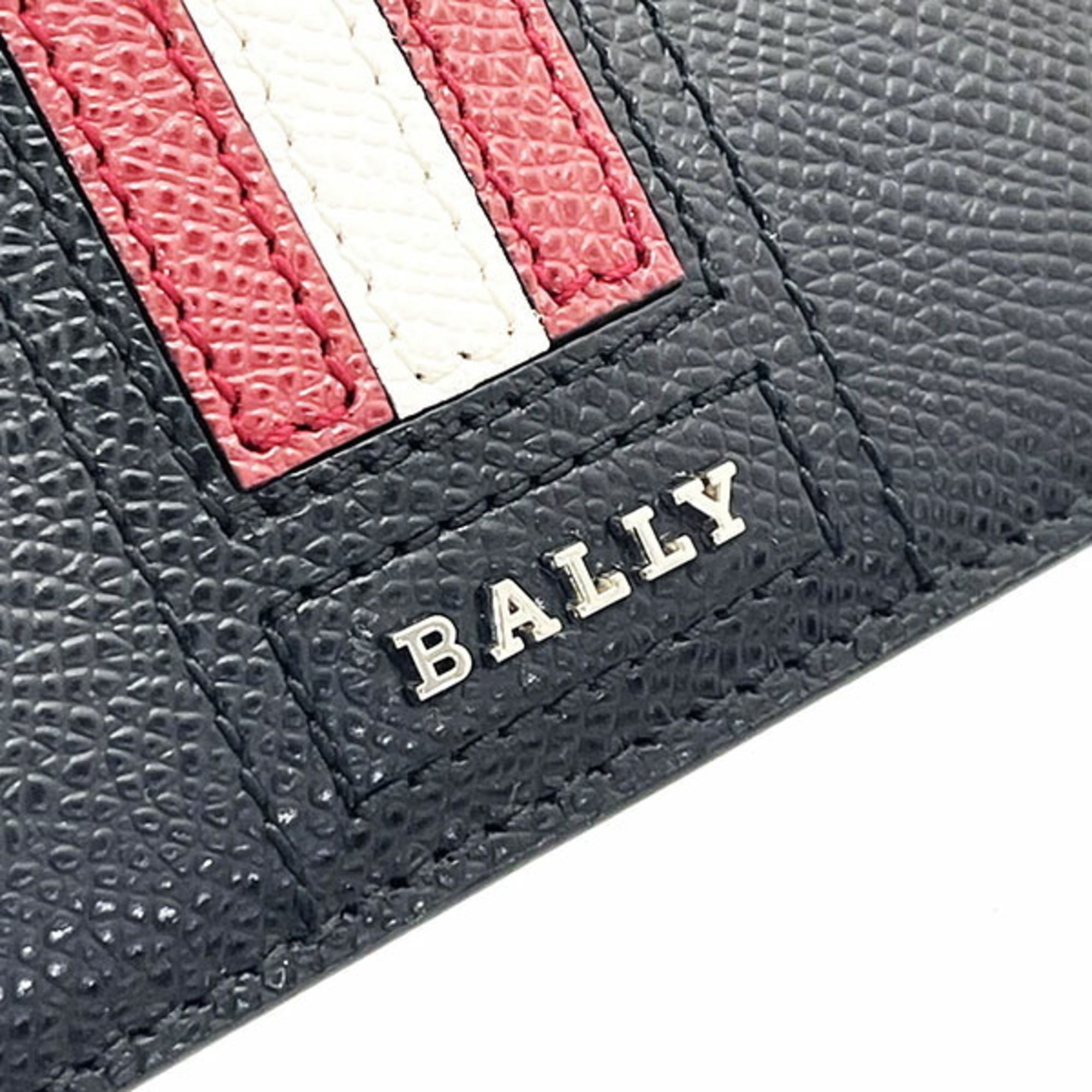 Bally Black Red Color White Leather Bill Wallet (Bi-Fold) (Pre-Owned)