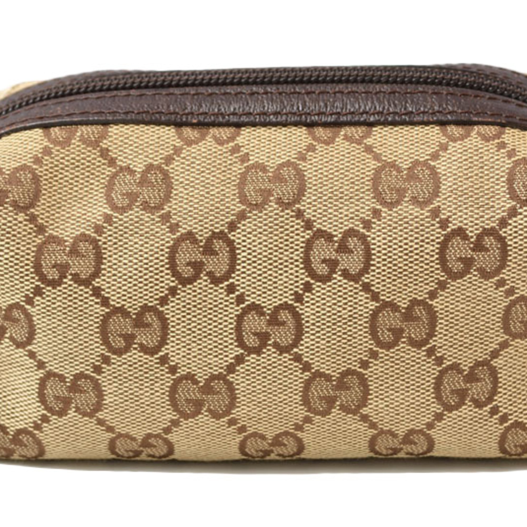 Gucci Gg Canvas Beige Brown Gg Canvas Pouch (Pre-Owned)