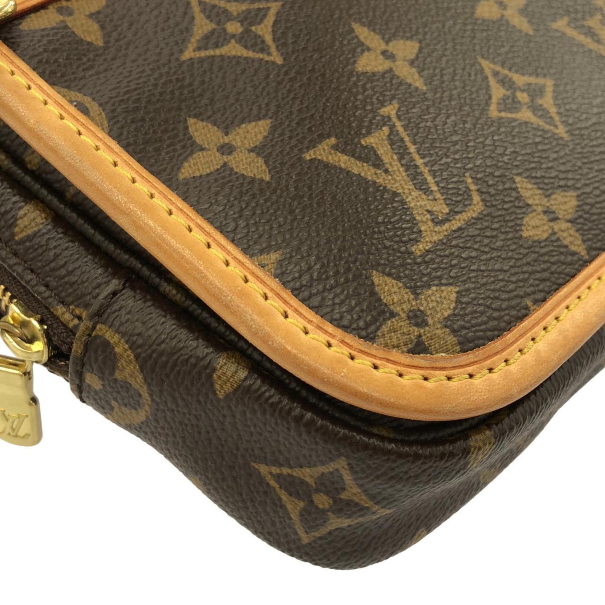 Louis Vuitton Marron Coated Canvas Shoulder Bag (Pre-Owned)