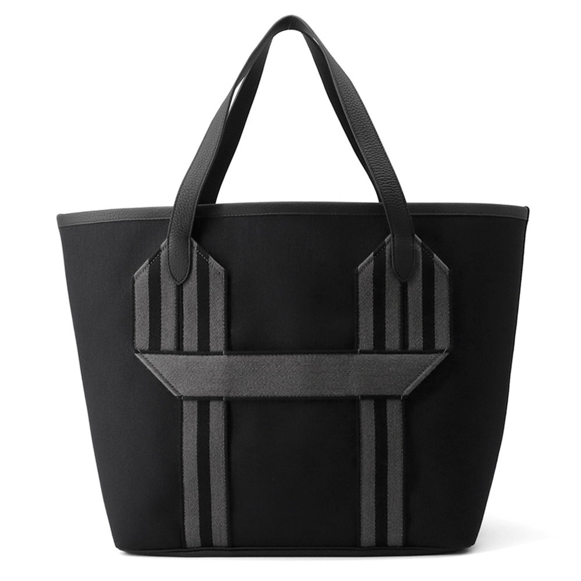 Hermes Black Gray Taurillon Clemence Leather Tote Bag (Pre-Owned)