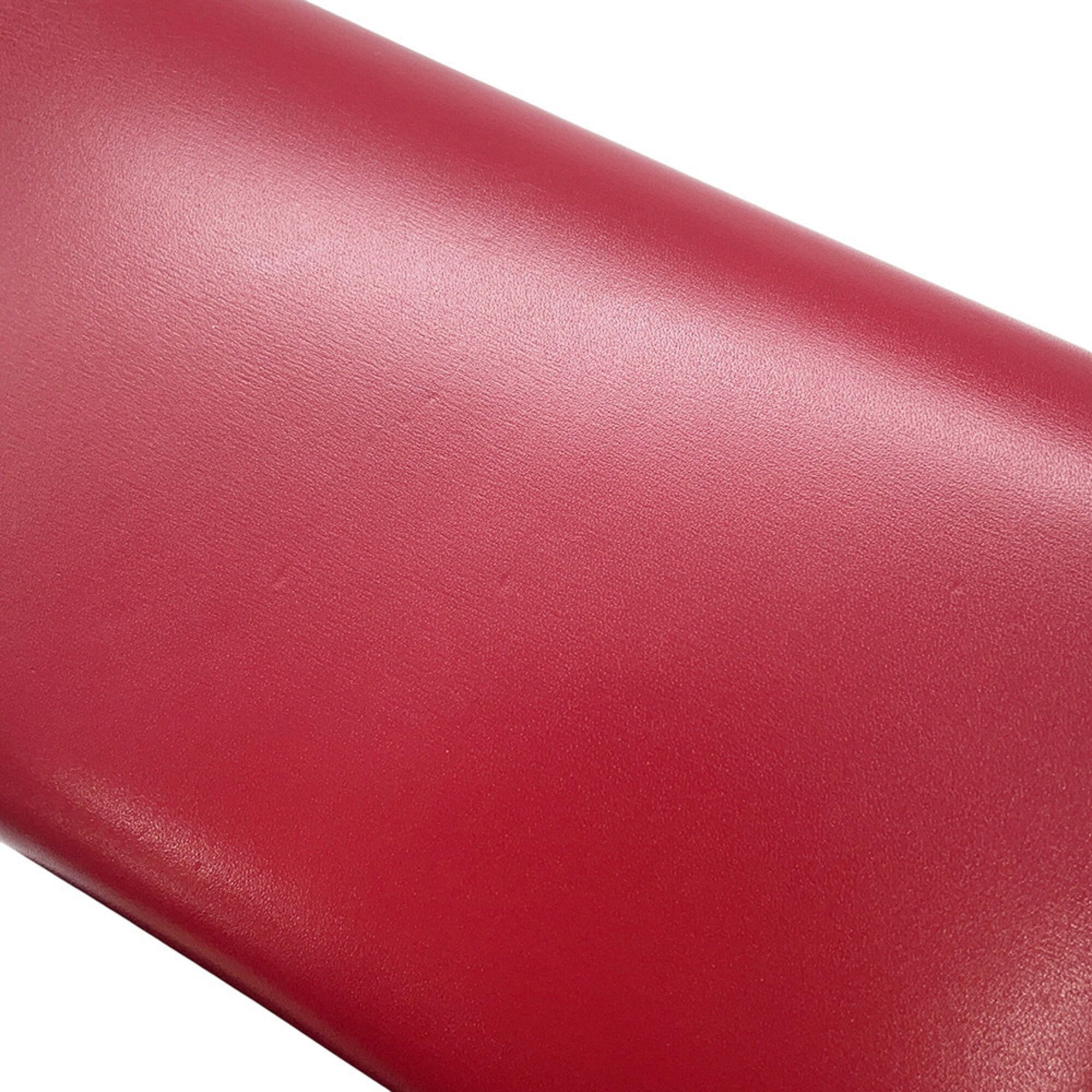 Yves Saint Laurent Red Color Leather Chain/Shoulder Wallet (Pre-Owned)