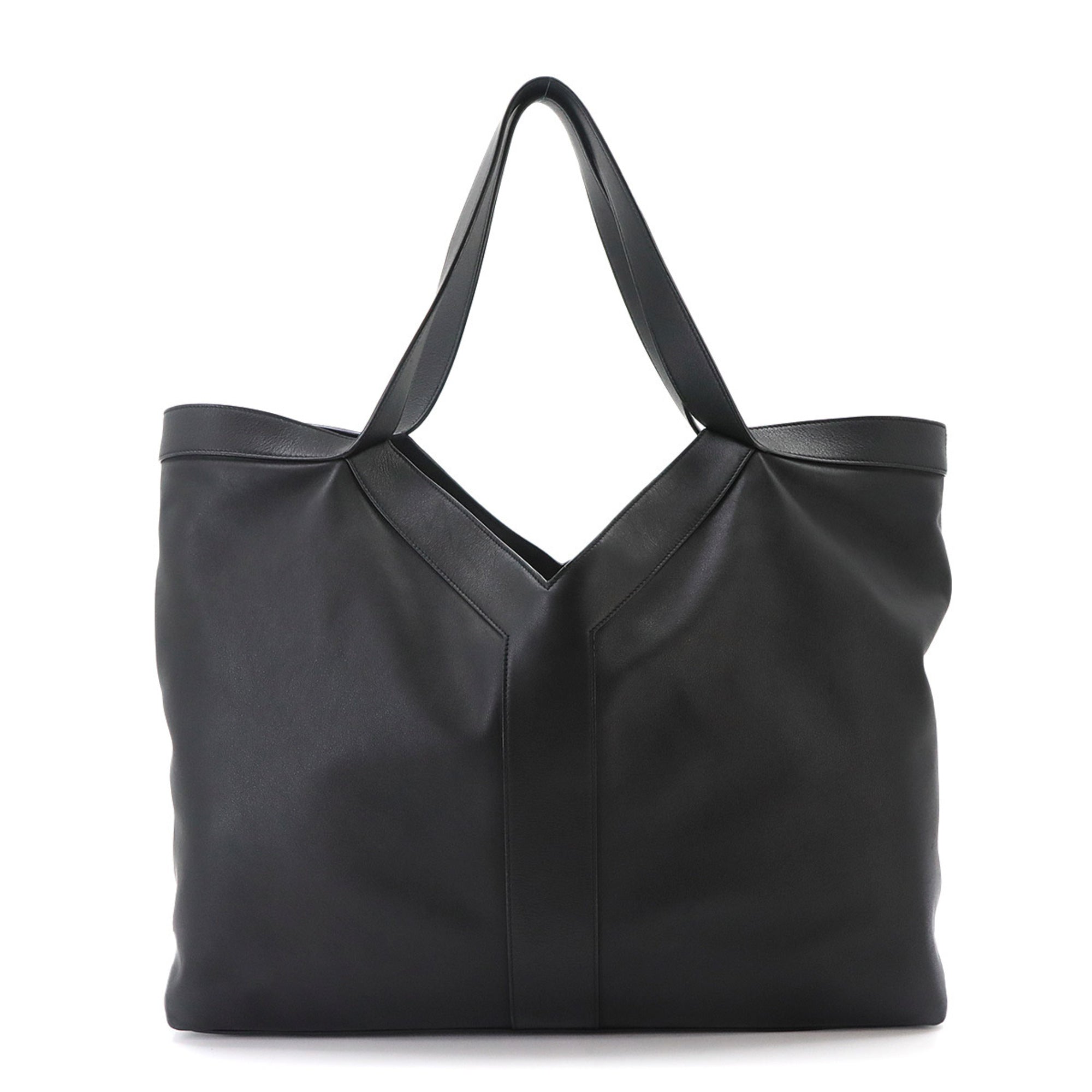 Saint Laurent Black Leather Handbag Tote Bag (Pre-Owned)