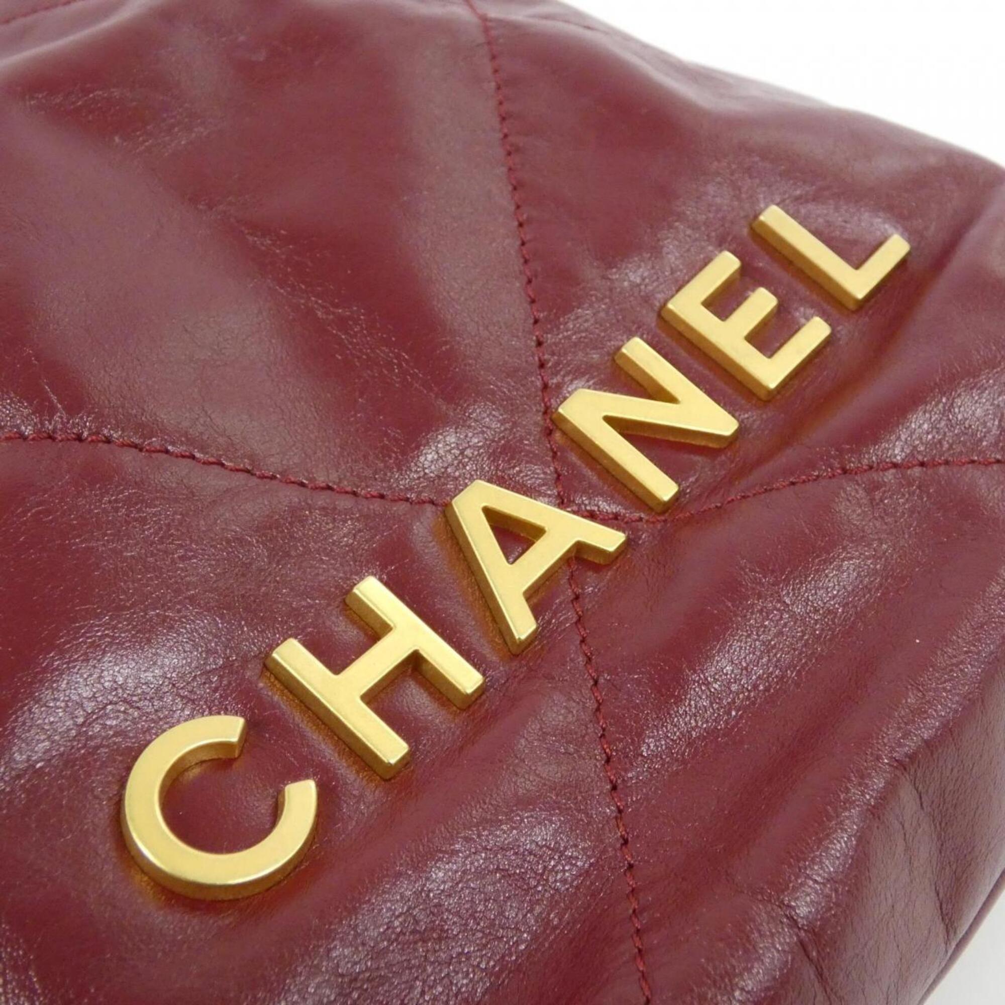 Chanel Bordeaux Leather Handbag (Pre-Owned)