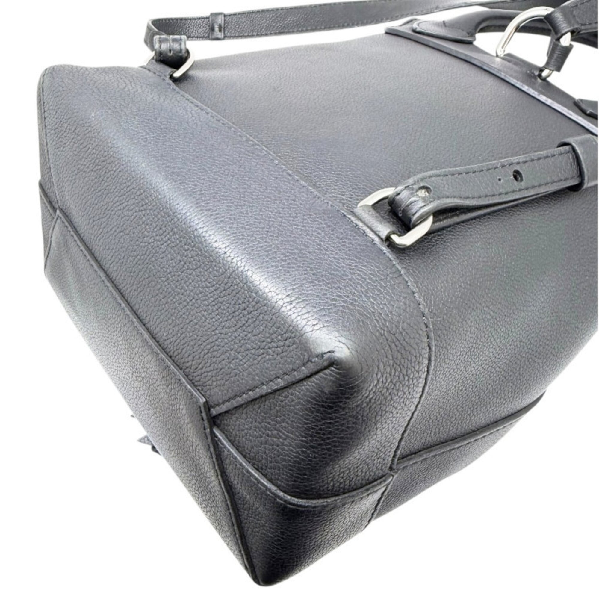 Louis Vuitton Black Noir Leather Backpack (Pre-Owned)