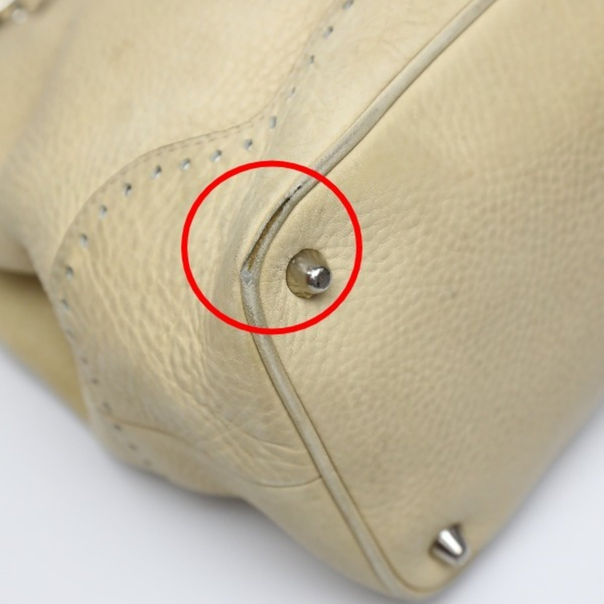 Coach Beige Leather Handbag Tote Bag (Pre-Owned)