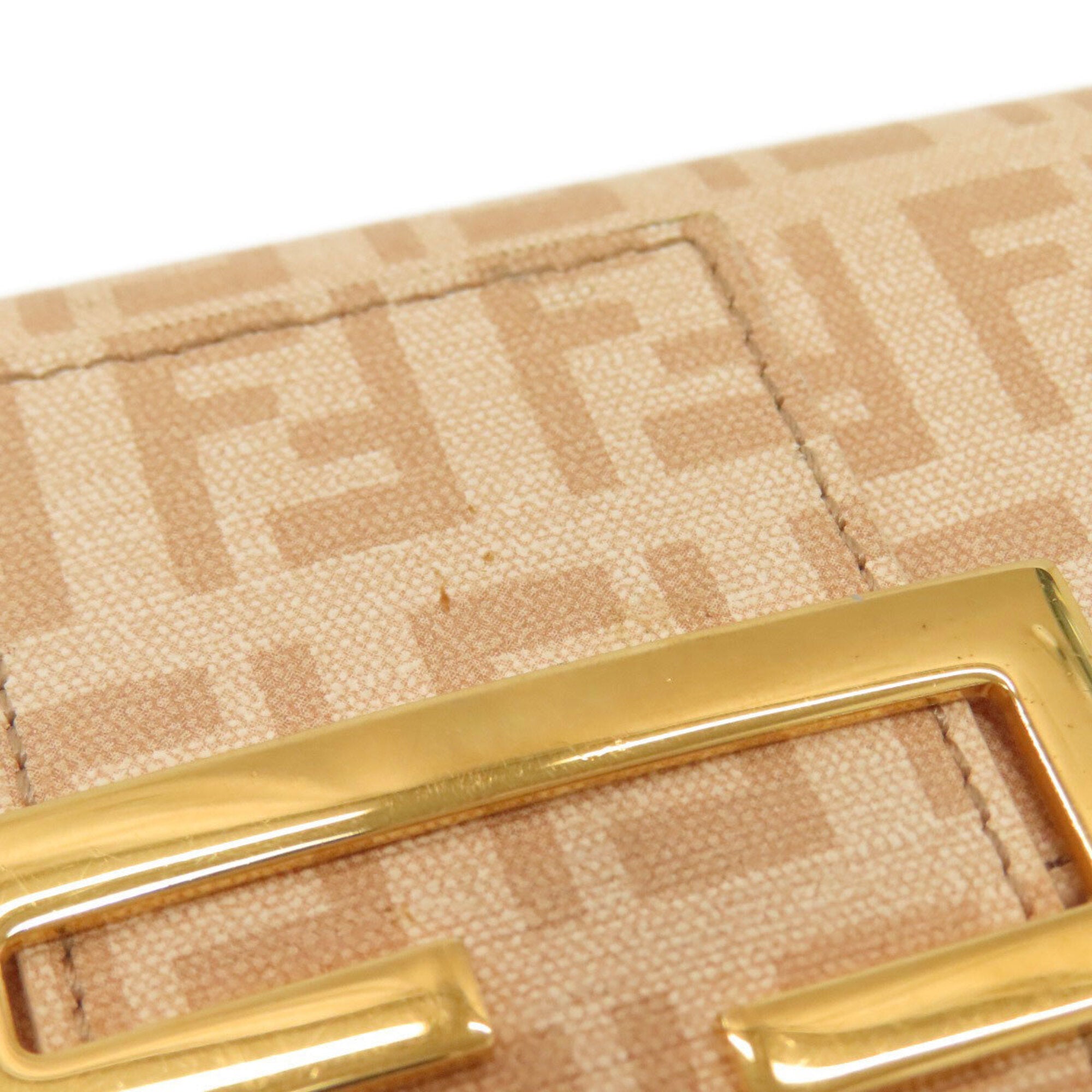 Fendi Zucchino Beige Zucchino Long Wallet (Bi-Fold) (Pre-Owned)