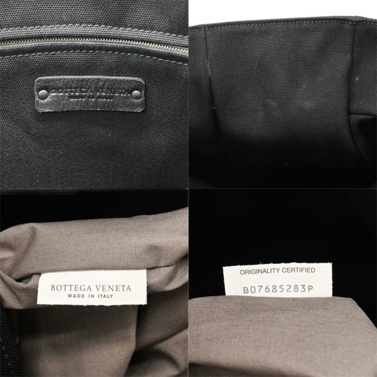 Bottega Veneta Black Canvas Shoulder Bag (Pre-Owned)