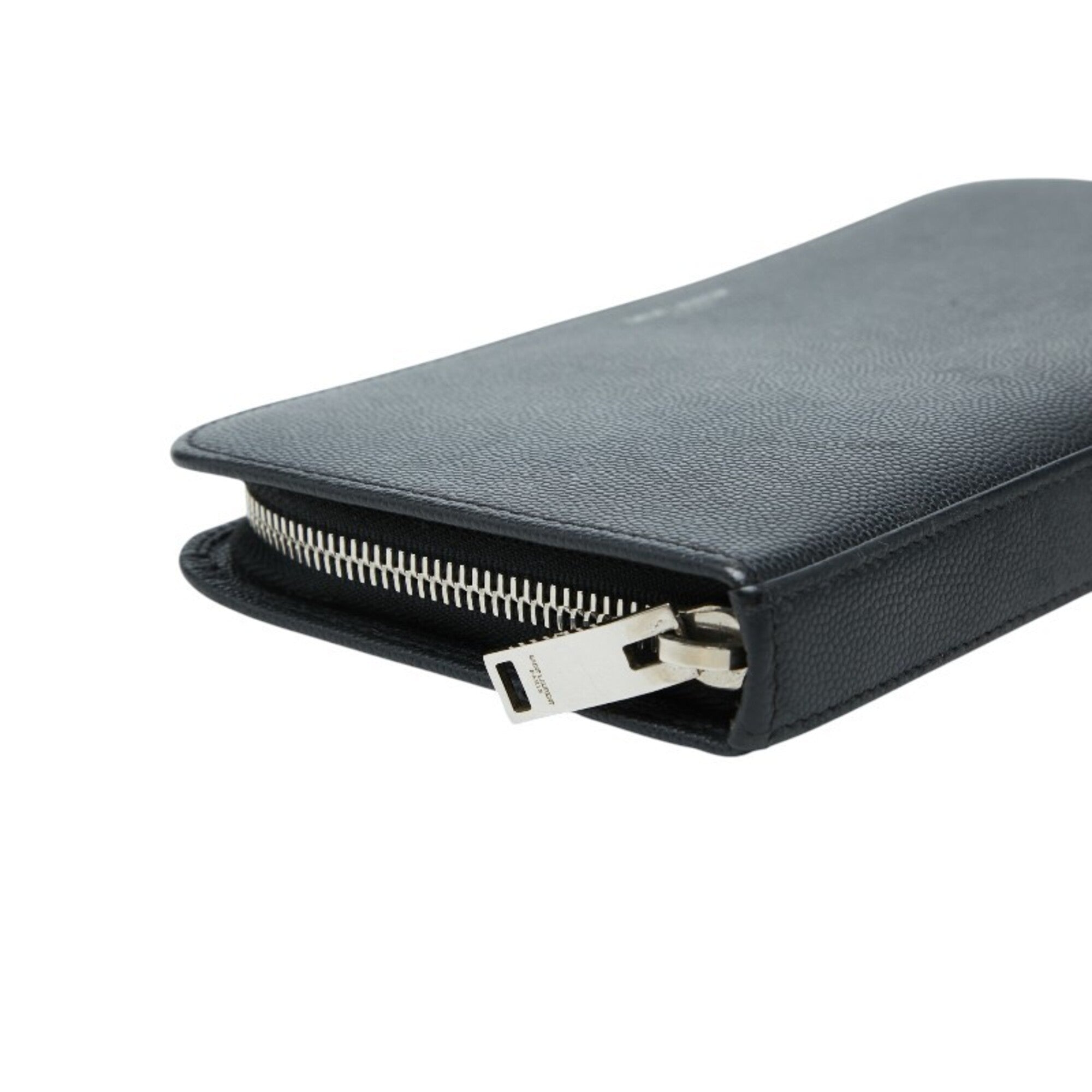 Saint Laurent Black Leather Long Wallet (Bi-Fold) (Pre-Owned)