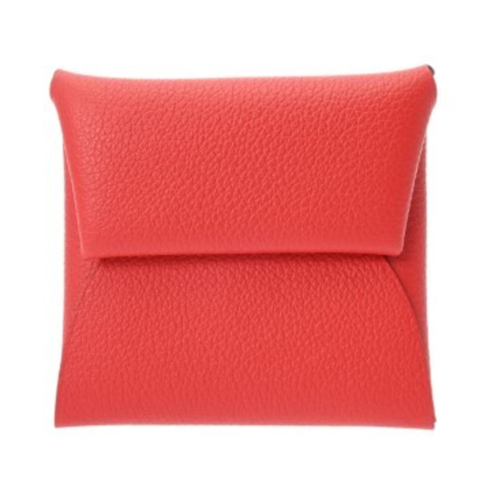Hermes Red Color Evercalf Leather Coin Purse/Coin Case (Pre-Owned)